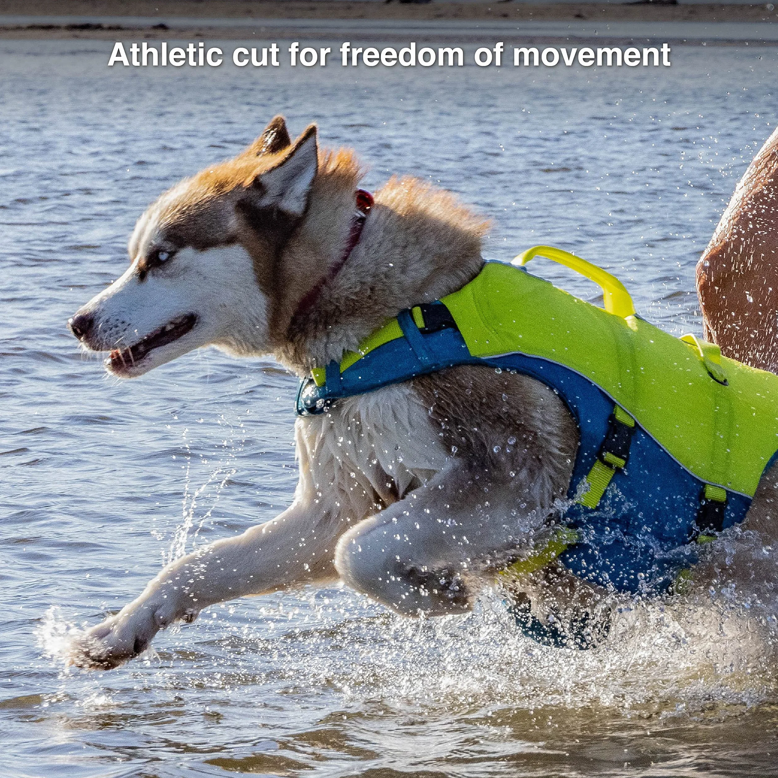 Kurgo Surf n' Turf Gilet de Sauvetage pour Chien, Gilet de Sauvetage pour la Natation et Le Bateau, Gilet de Sauvetage pour Chien avec poignée de Sauvetage et Accents réfléchissants, Lavable en