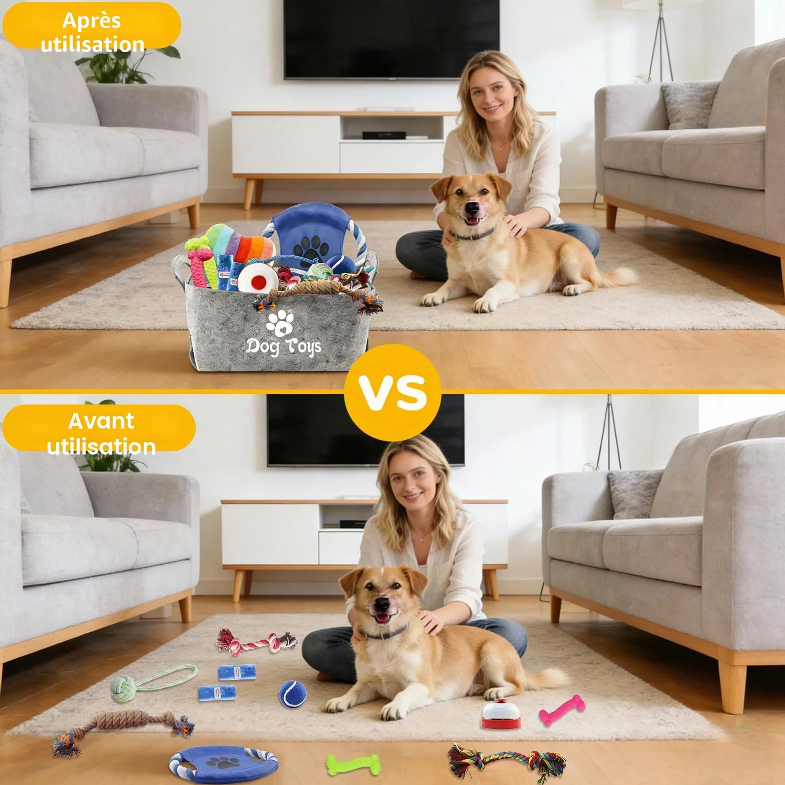Lot de Jouets pour Chiot 14 Pièces Jouets pour Chiens de Petite Taille Interactif Jouet Corde en Coton avec Boîte de Rangement