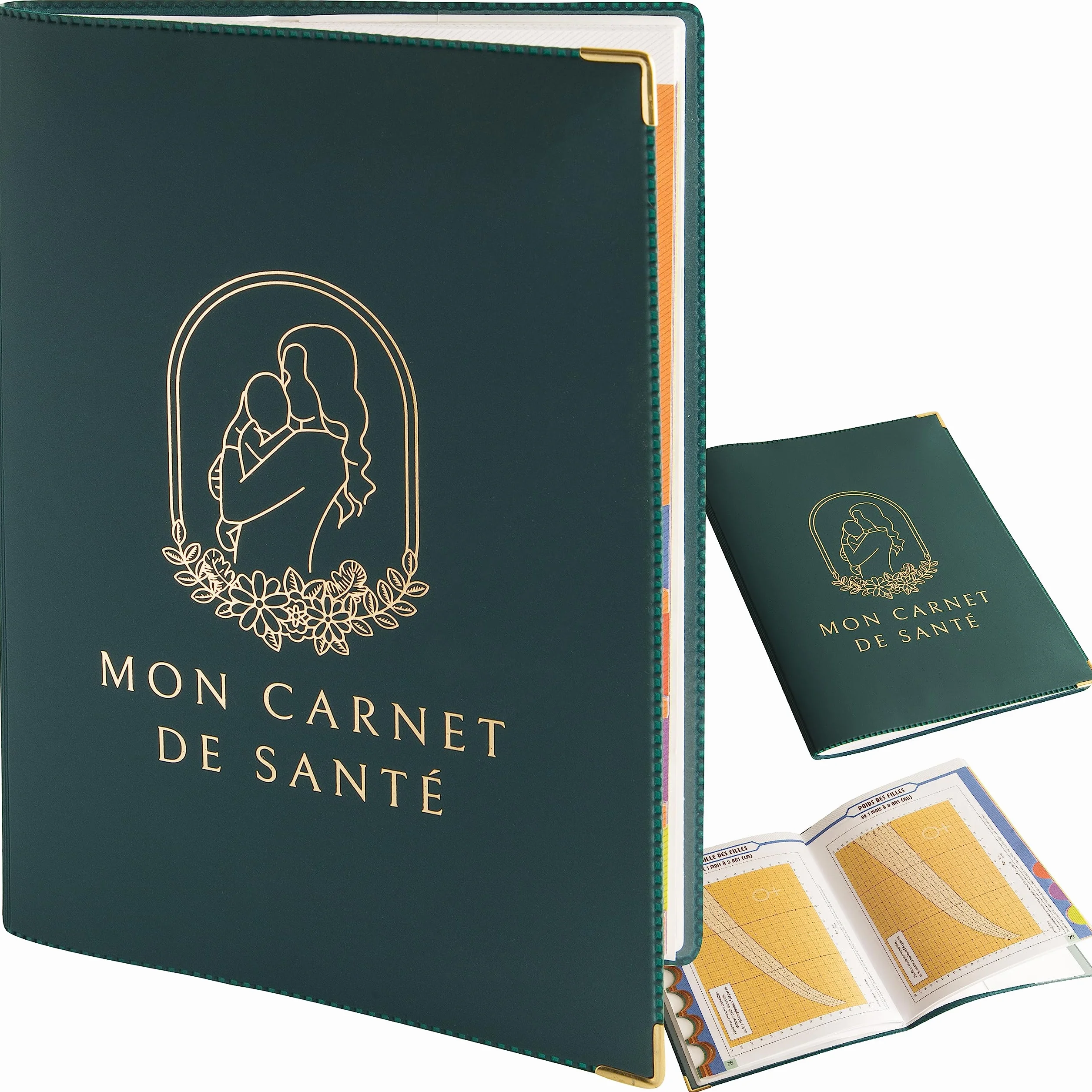 Protège Carnet de Santé Bébé PVC avec Double Poche pour Ordonnance - Fille ou Garçon