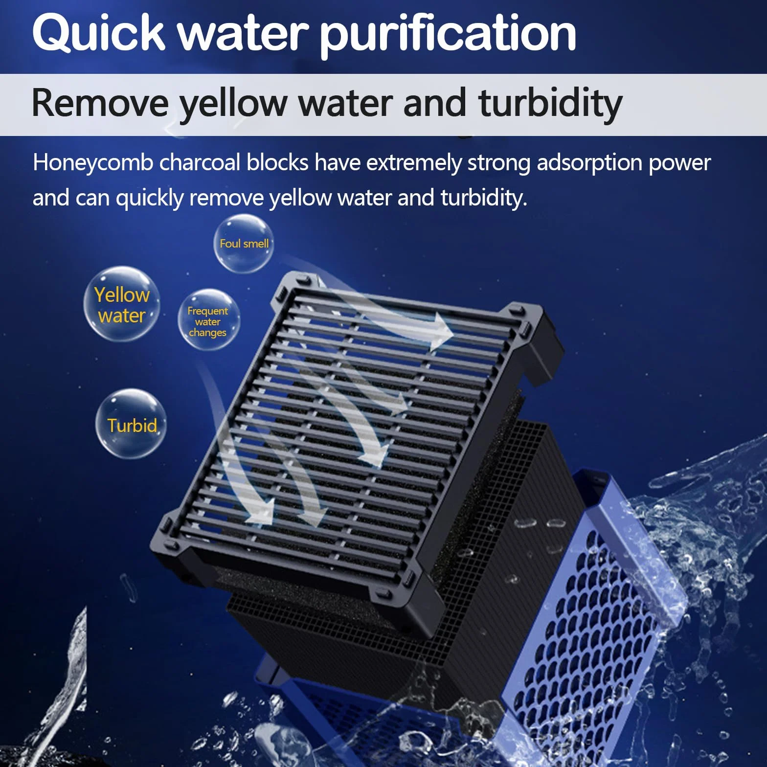 Lot de 2 Cubes Purificateurs d'eau pour Abreuvoir à Chevaux, Filtre à Charbon Actif