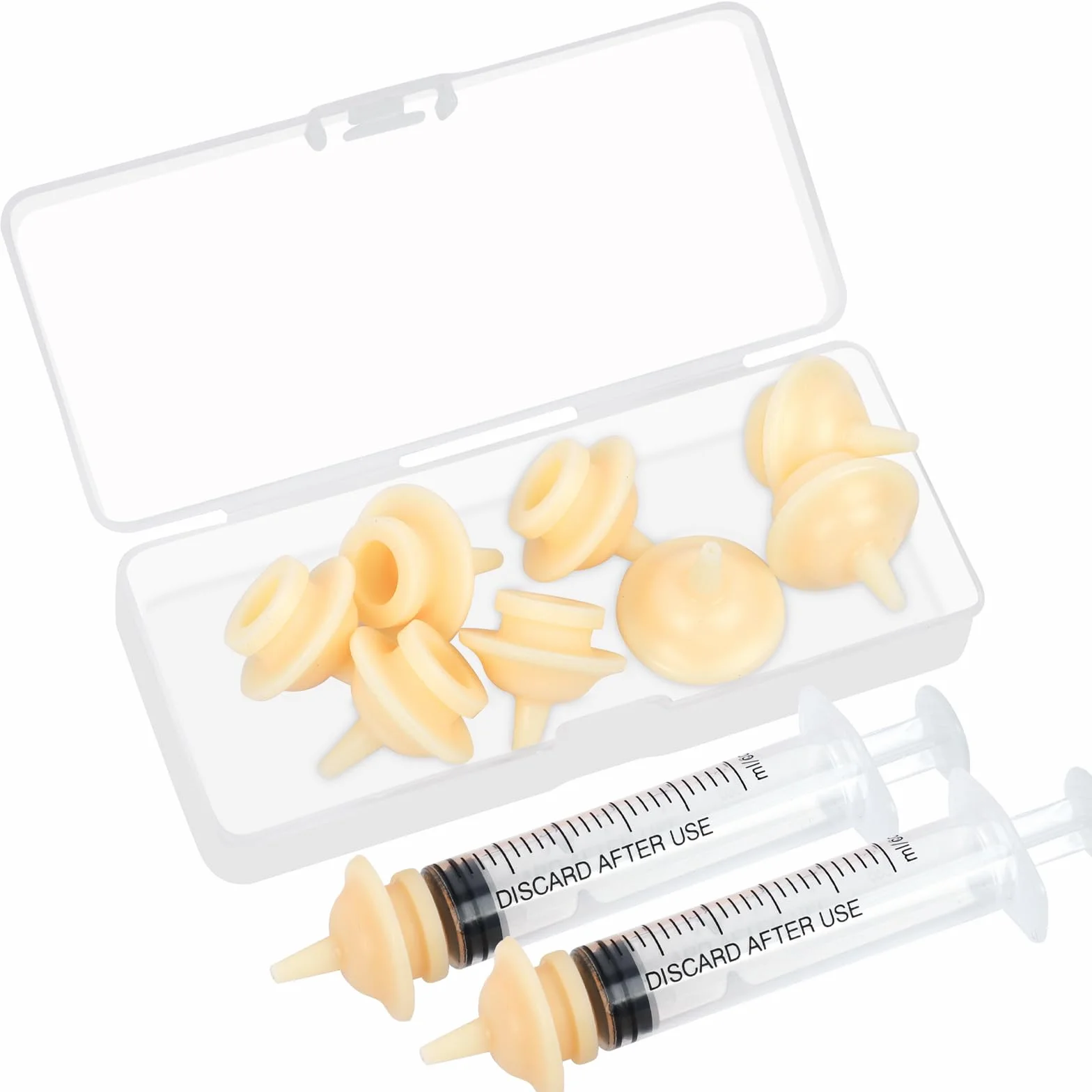 Lot de 10 mini tétons en silicone avec seringue pour chaton, chiot, lapins