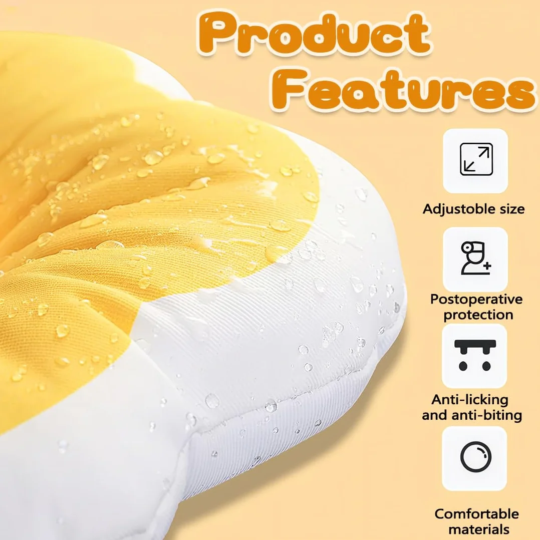 Collier élisabéthain pour chat coton suède respirant micro imperméable anti-taches fleur protection (S)