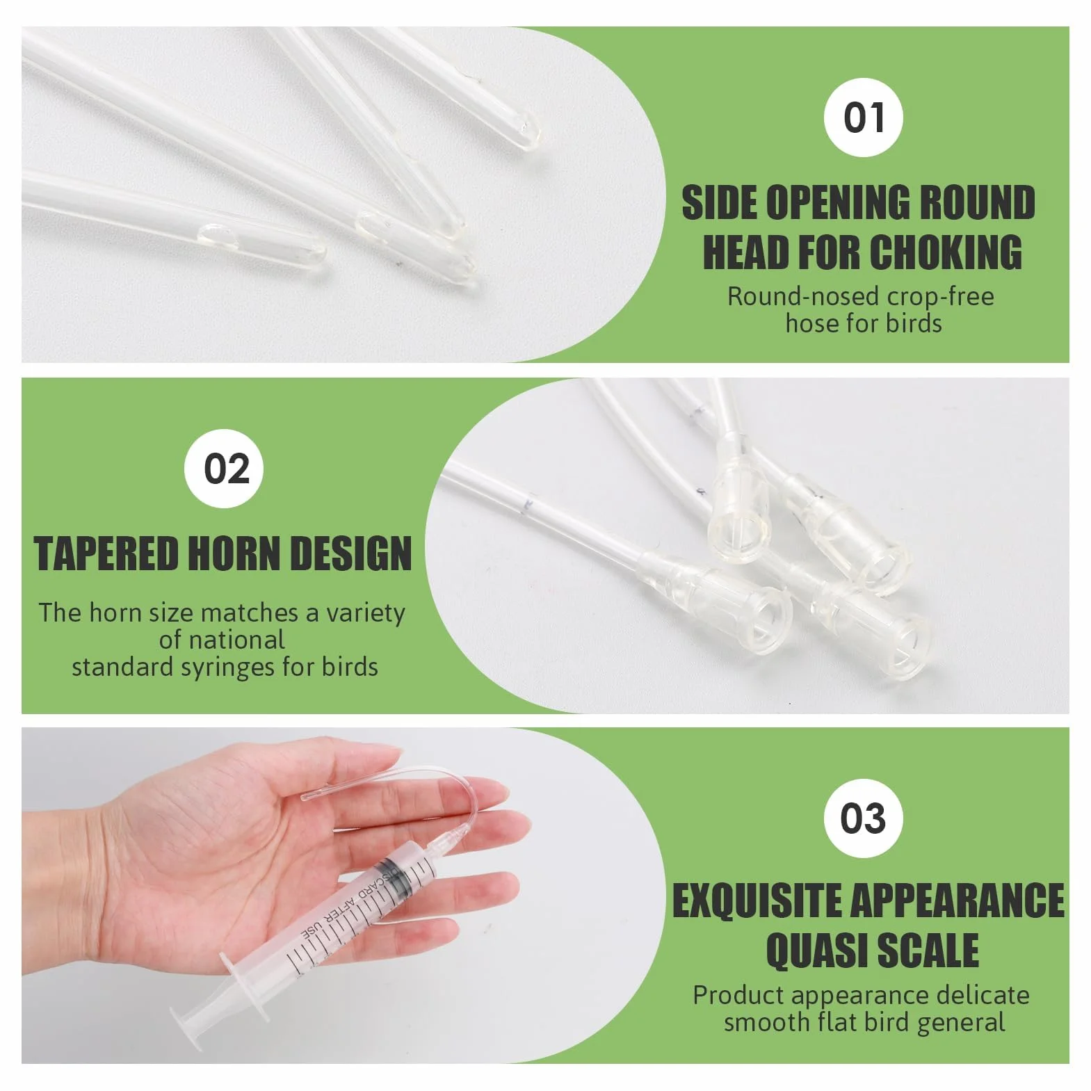Sondes d'alimentation pour Oisillons, Seringue 10 ML, Bébé Oiseau, Tortue