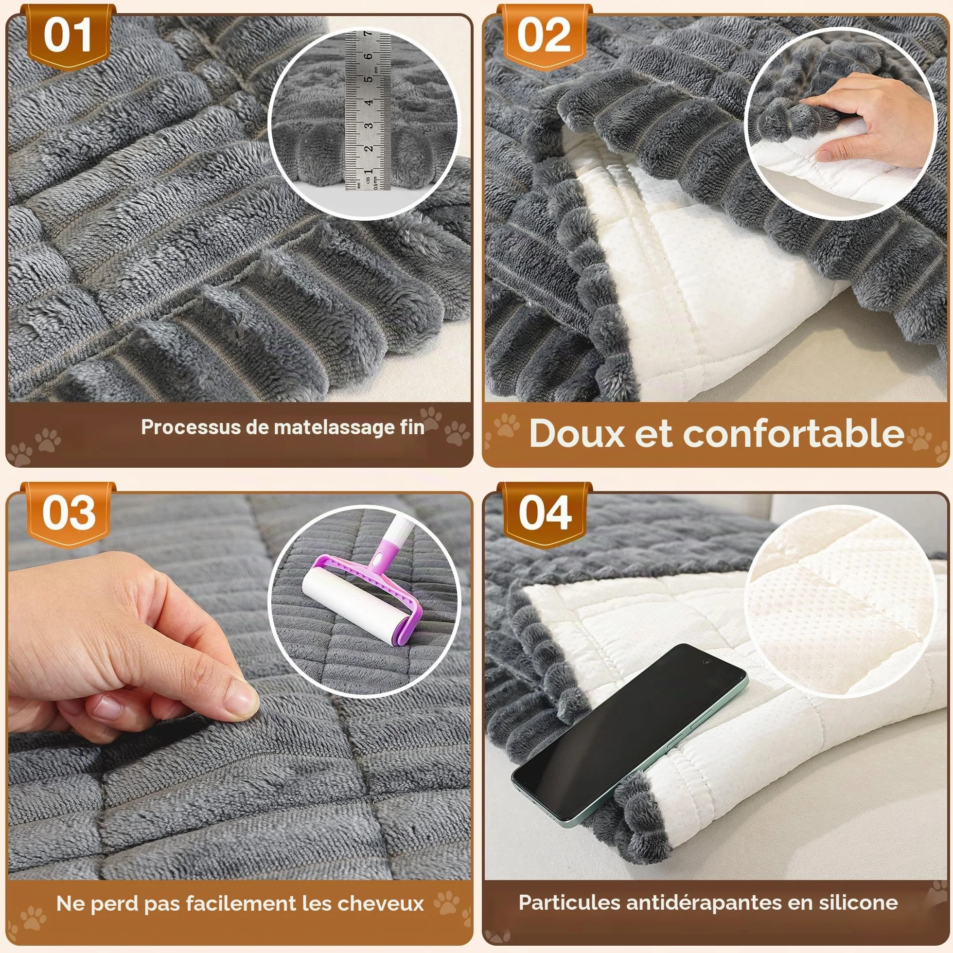 ENONCI Housse de Canapé Lavable Flanelle Douce Universelle Antidérapant Angle