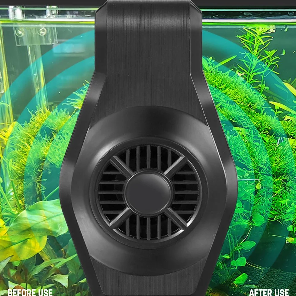 MiOYOOW Mini Refroidisseur d'aquarium, Petit Ventilateur d'aquarium USB Silencieux Refroidisseur d'aquarium Mural à Économie d'énergie avec Large Sortie d'air pour Eau Douce et Eau Salée