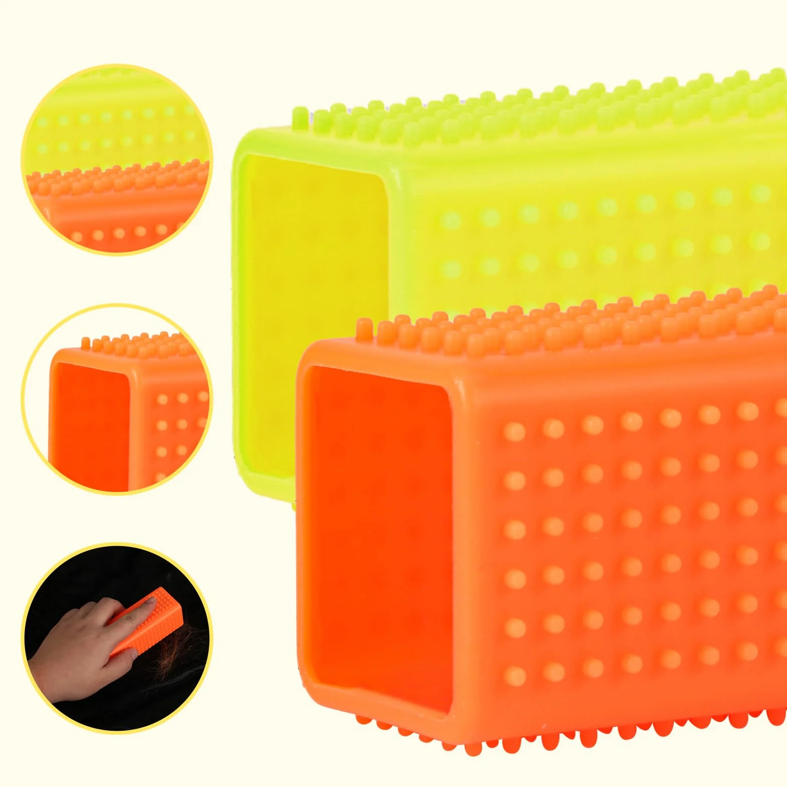 PEUTIER Brosses à Poils d'Animaux en Silicone, Rouleau de Nettoyage de Tapis Portable pour Meubles Canapé Literie