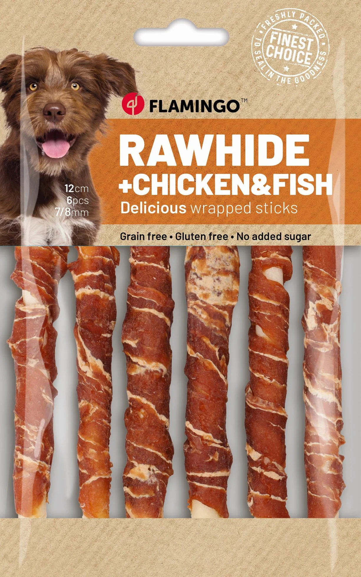 Friandises pour Chien R'Hide bâtonnets Poulet Cabillaud 12 cm Ø 7 mm 6 pcs 70 g sans Gluten sans Céréales