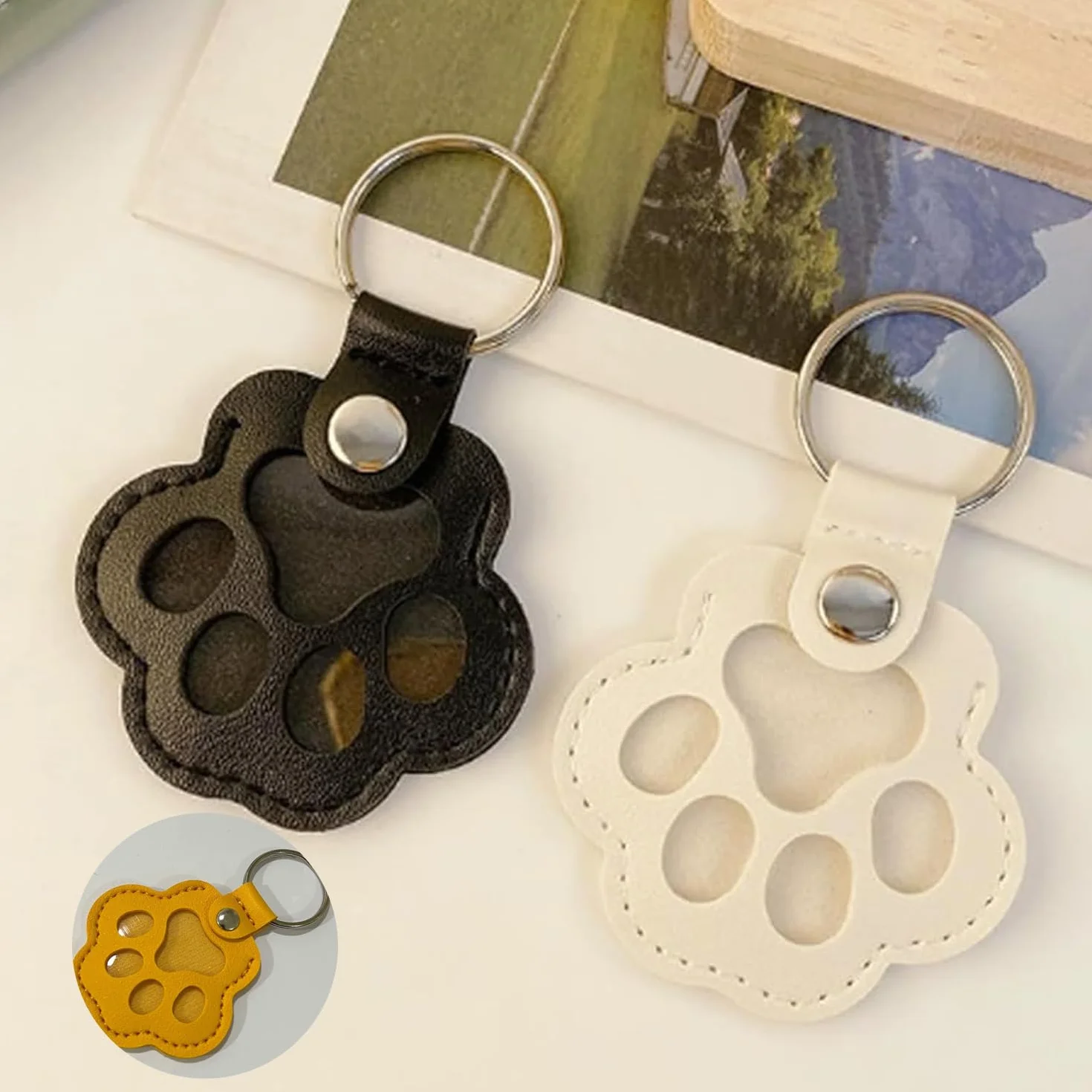 Boîte à Souvenirs Personnalisée pour Poils d'animaux, Rangement pour Poils d'animaux, Porte-Clés en Fourrure pour Animaux De Compagnie (Noir, Blanc, Jaune, Brun Chocolat)