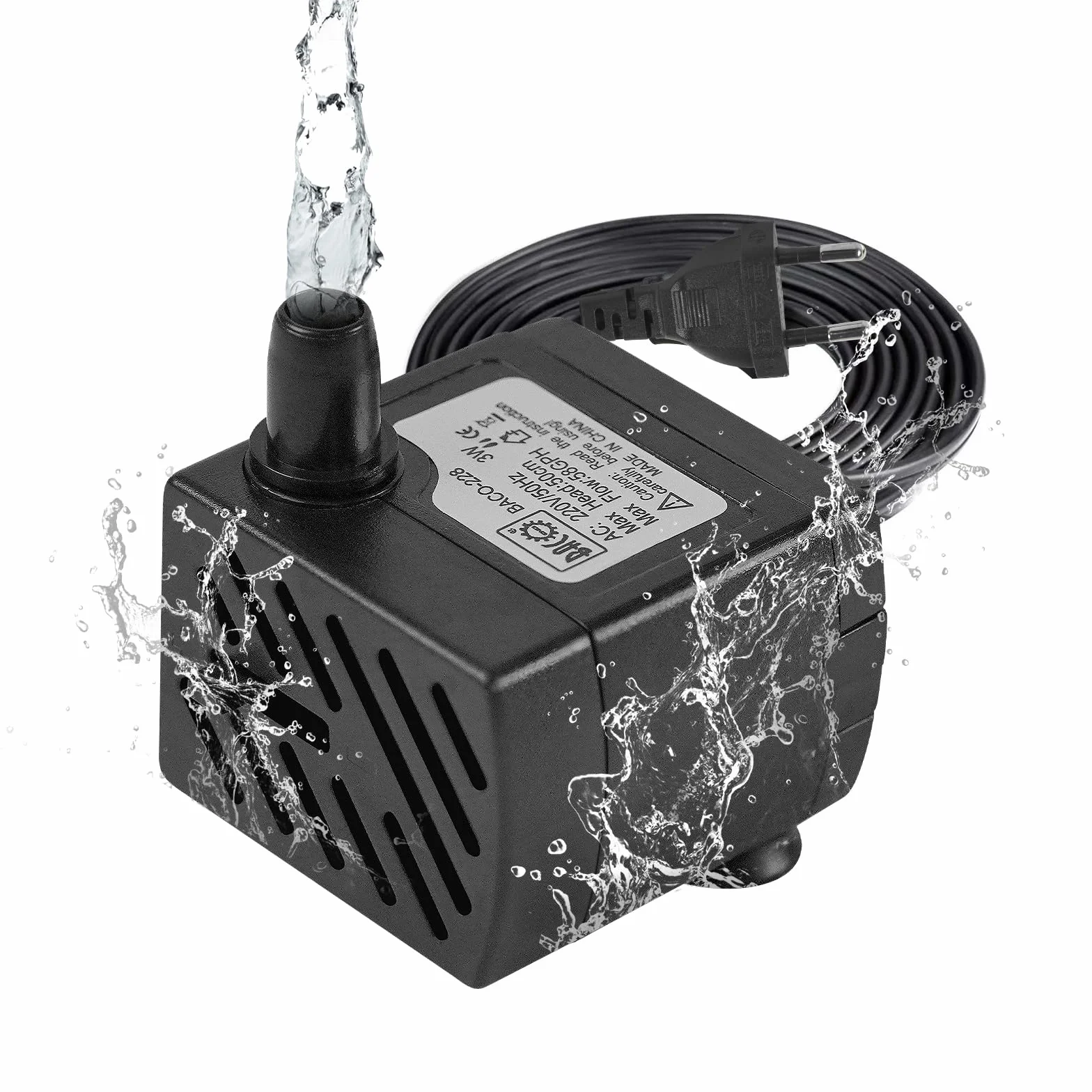 BACOENG Pompe Aquarium 3W 220L/H Mini Pompe à Eau pour Fontaines