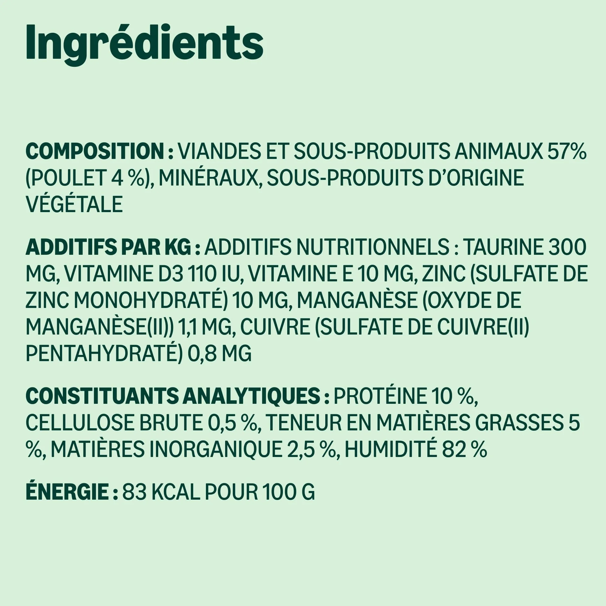 Amazon Nourriture humide pour chat sans céréales, pâté de poulet, 6 x 400 g