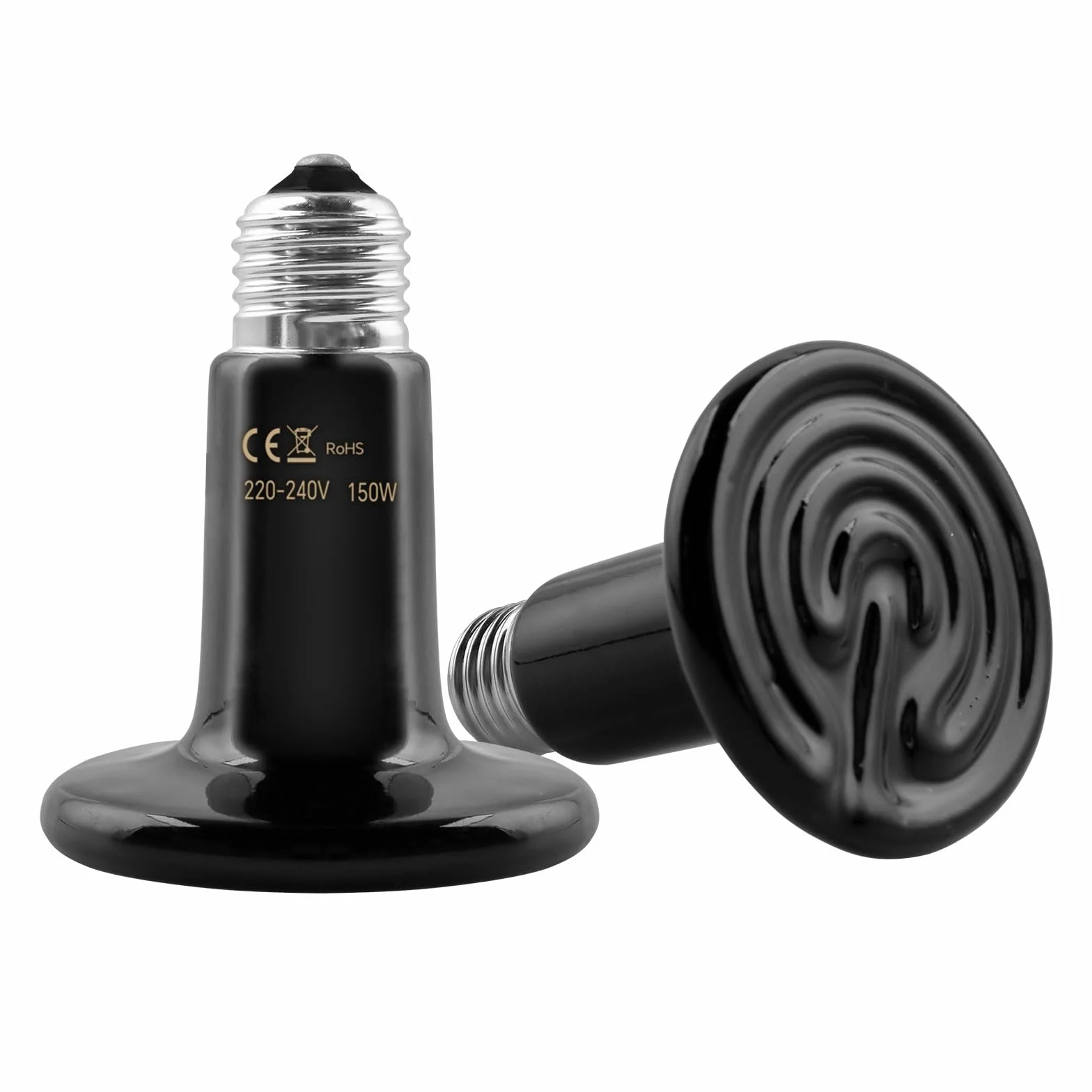 Lot de 2 E27 150W Céramique Lampe Chauffante Reptiles 220-240V Ampoule Infrarouge