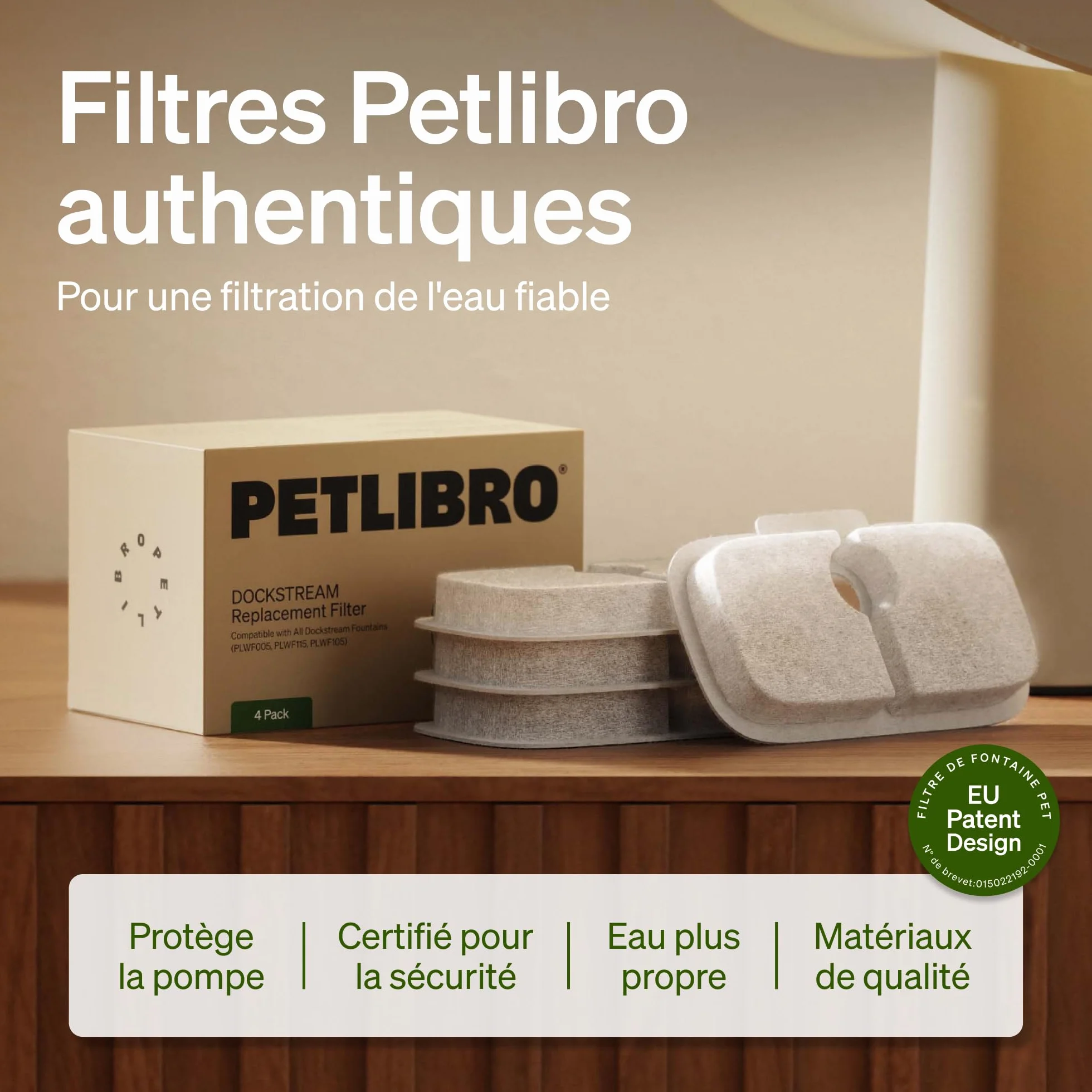 PETLIBRO Lot de 8 Filtres pour Fontaine à Eau pour Chat PLWF005 PLWF115 PLWF105 Kit 4 Mois