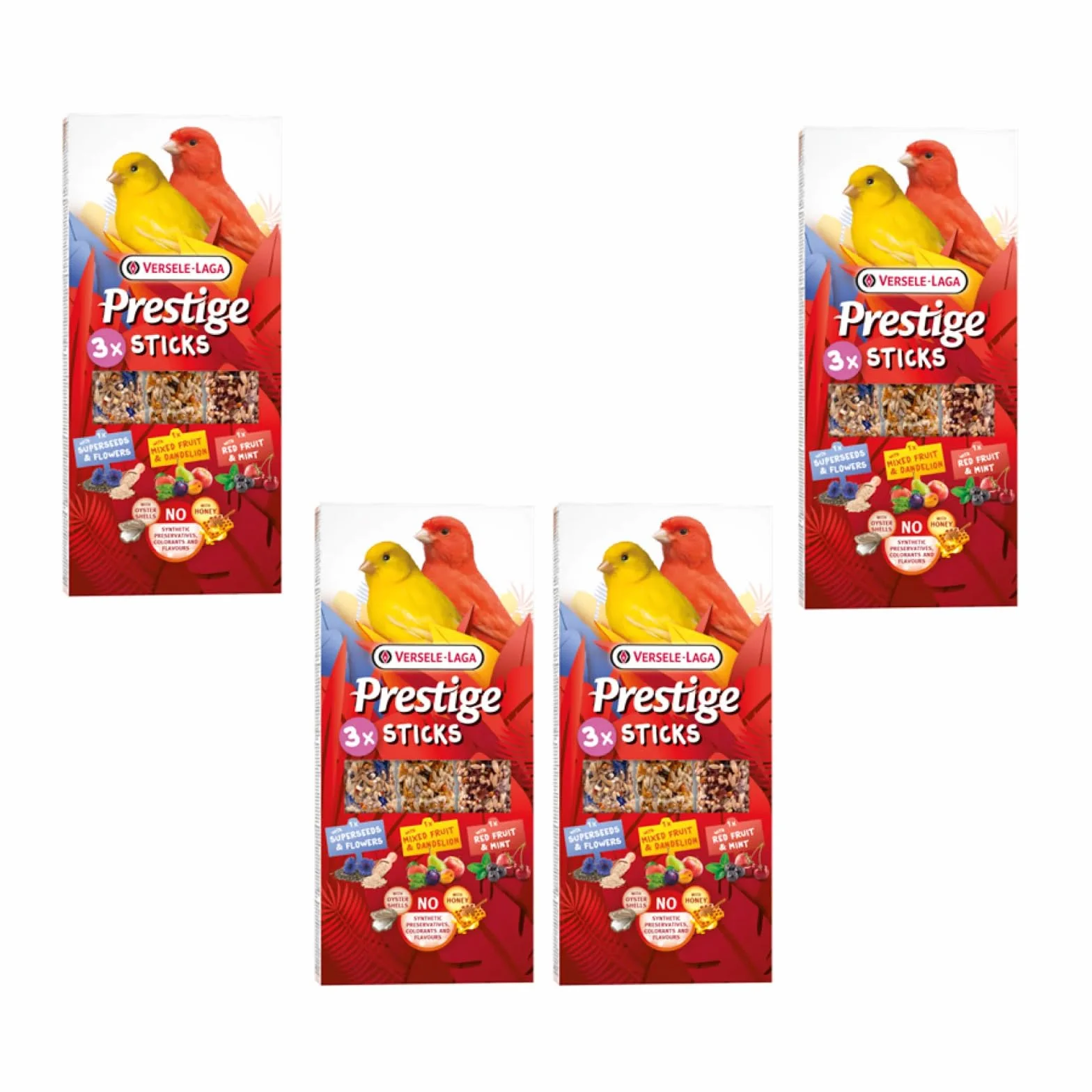 Versele-Laga Prestige Sticks Canaris Triple Variety Pack de 4 x 90 g Snack pour canaris