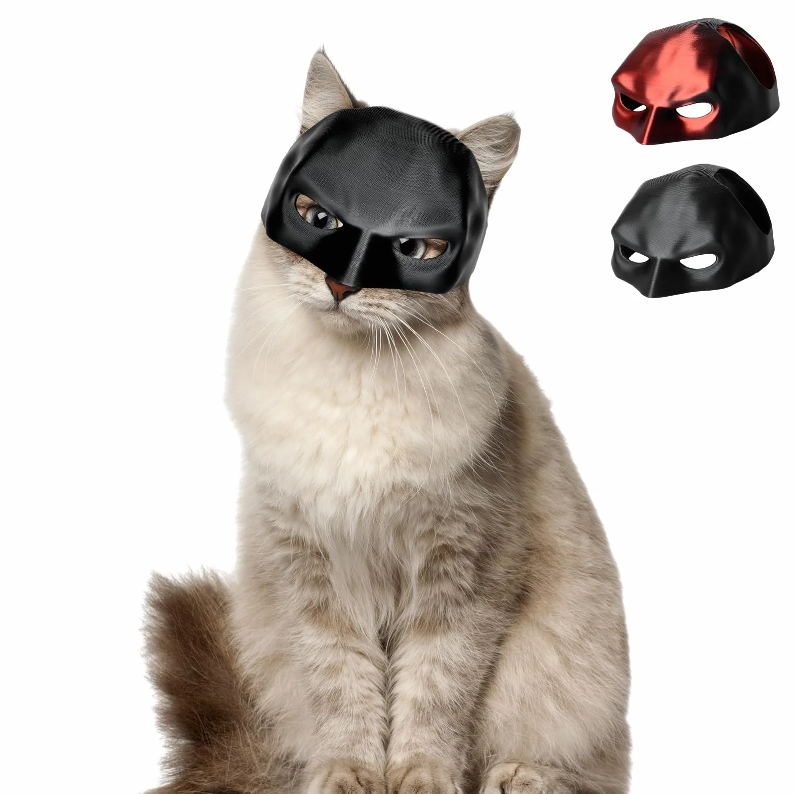 Aomig Masque Batman Déguisement Halloween Chat Accessoire Chauve-Souris Noir