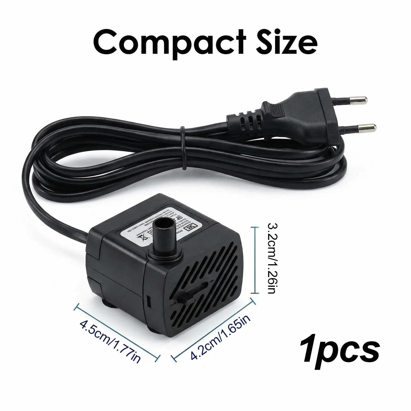 Pompe à Eau Silencieuse 350L/H 5W avec Débit Réglable pour Aquarium, Fontaine, Bassin