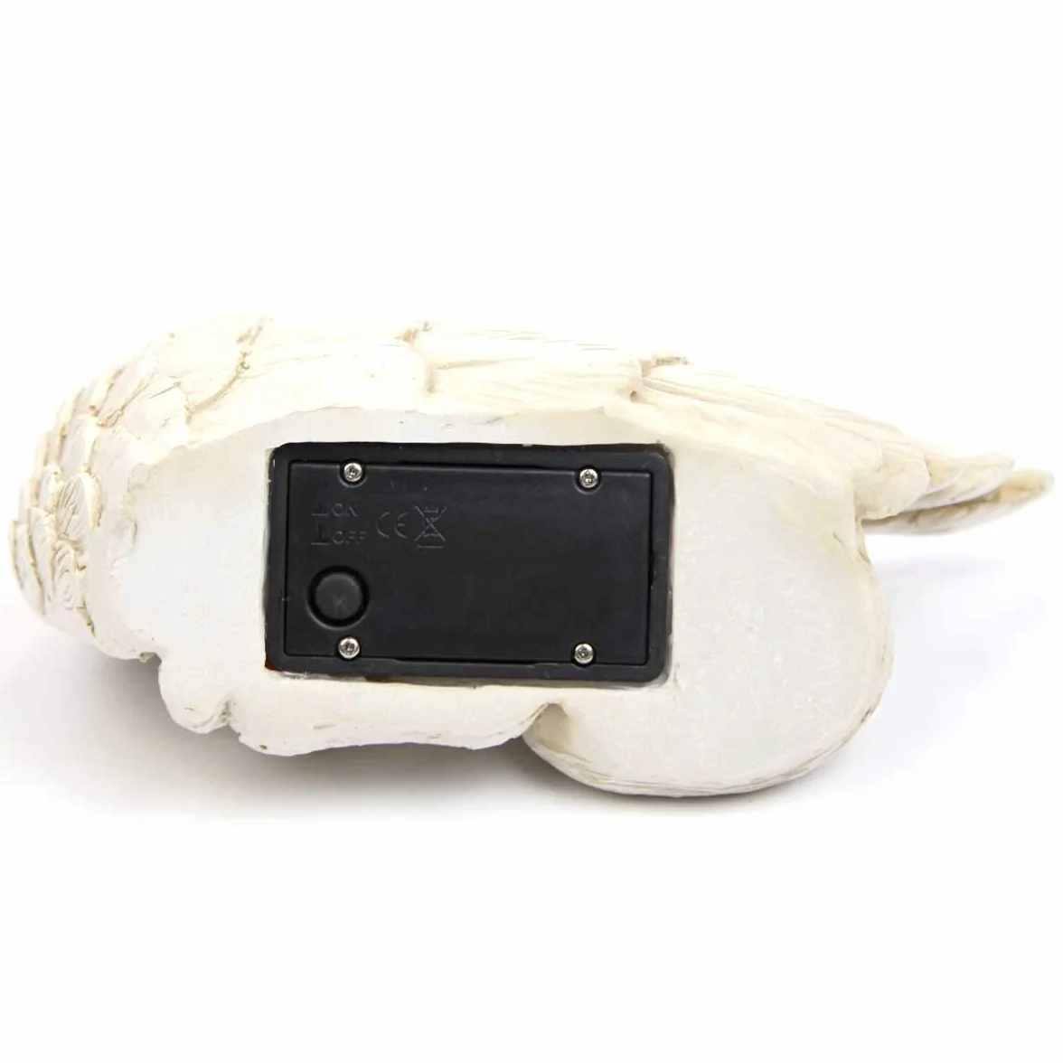 Statue Solaire Commémorative LED Blanc Chaud pour Chats Chiens - Croix Cœur Lumineux - Waterproof 21cm Chat Ailé