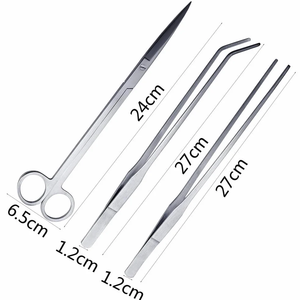 Aquarium Kit Outil Accessoires en Acier Inoxydable, 3 Pack Poisson Starter Kits
