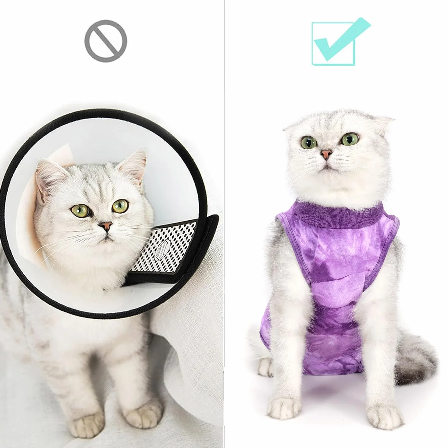 Combinaison Anti Léchage pour Chat Femelle Mâle après Stérilisation - Alternative au Collier de Récupération