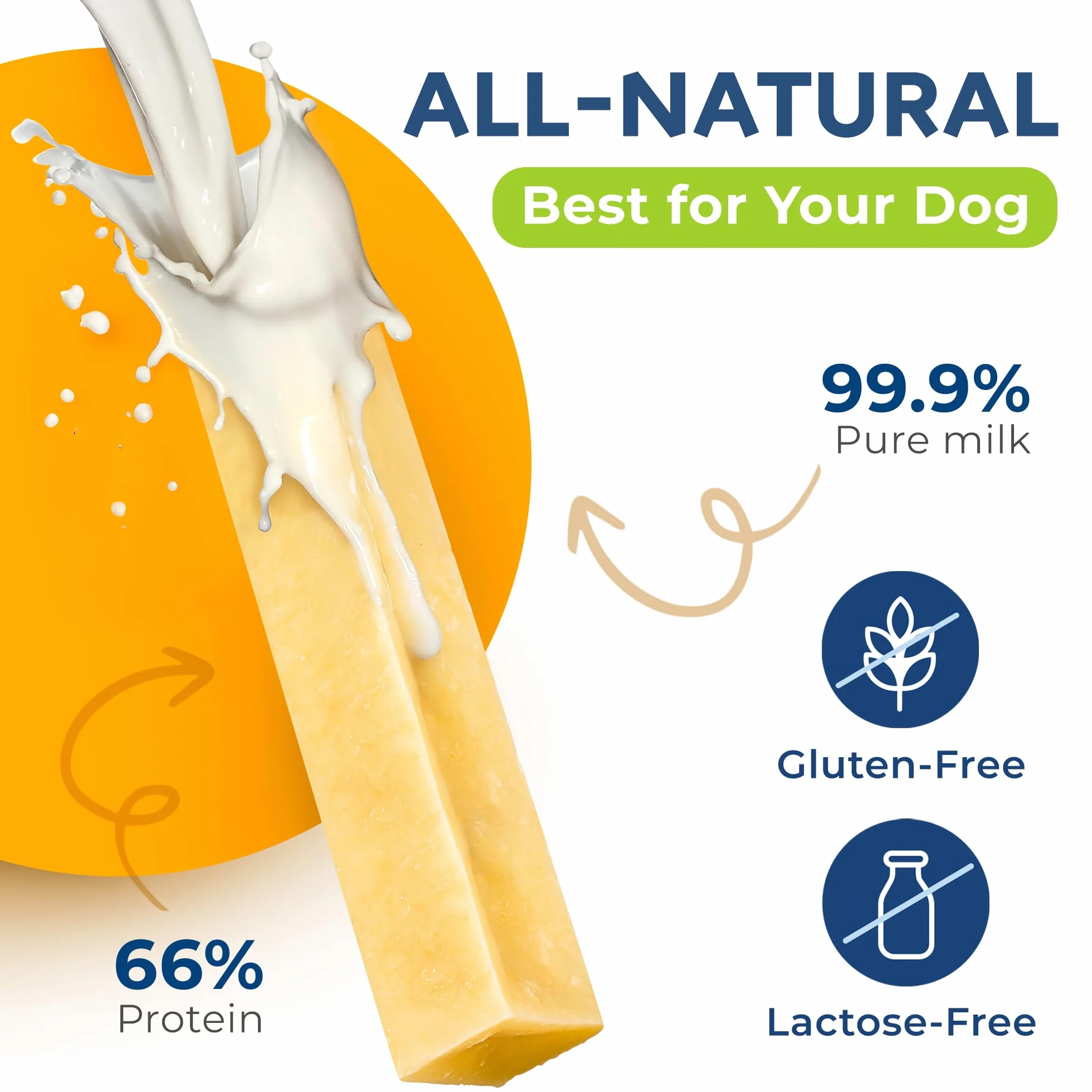 Os à mâcher au Fromage pour Chien - Snacks longue durée, Lait Naturel (136 g, Taille S, Lot de 4)