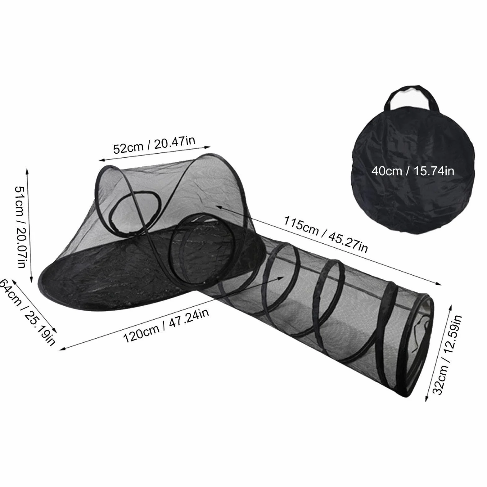 Tunnel pour chat extérieur pliable avec tente d'enceinte pour chats d'intérieur et d'extérieur