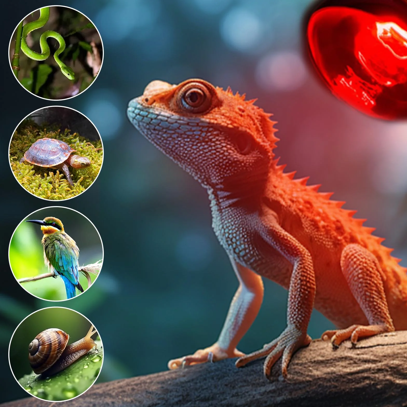 Lampe Chauffante Infrarouge Reptile 100W E27 Rouge Dimmable 2 Pièces