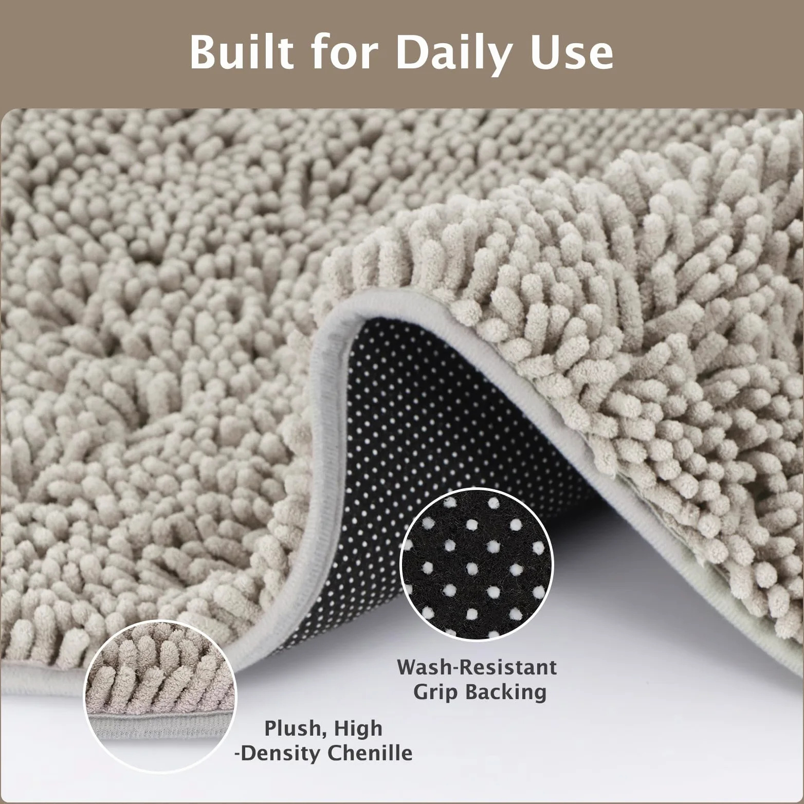 BVAGSS Tapis pour Chien à Entrée Anti-Boue,Super Absorbant Paillasson d'intérieur, Tapis d'Entrée Chenille à Séchage Rapide antidérapant, Lavable en Machine XH085 (Gris,60x90cm)