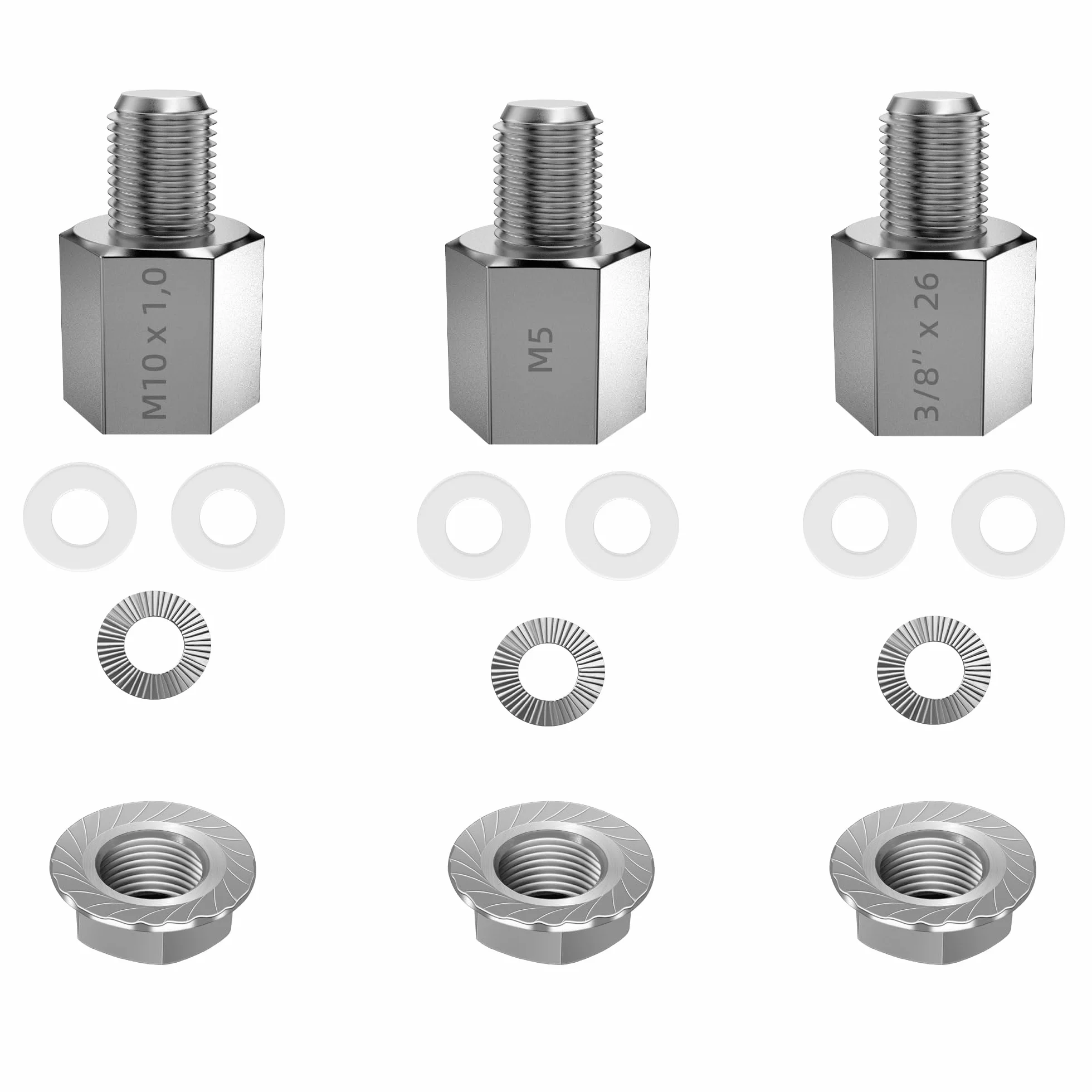 Adaptateur d'essieu de vélo universel M10 x 1,0 axe Plein 3/8" x 26 Serrage Rapide M5