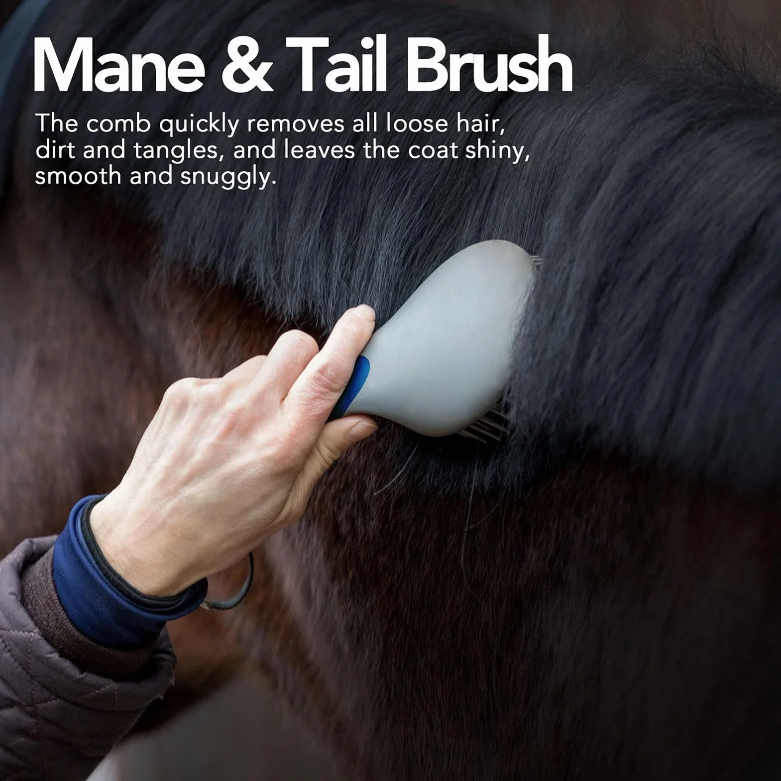 Brosse professionnelle pour crinière et queue, poignée humanisée, toilettage de cheval