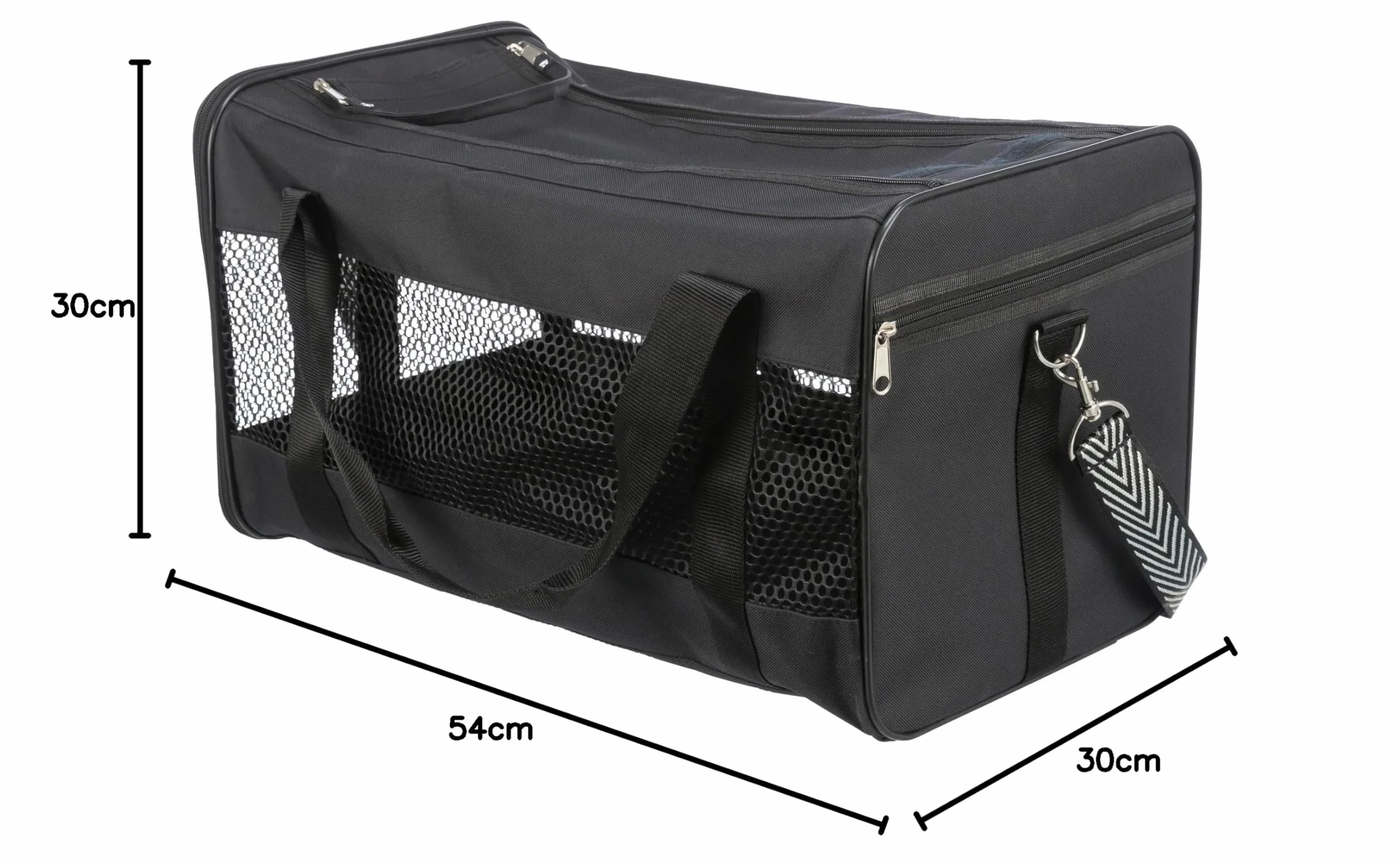 TRIXIE Sac à bandoulière et de transport Ryan 30 x 30 x 54 cm noir pour chien chat