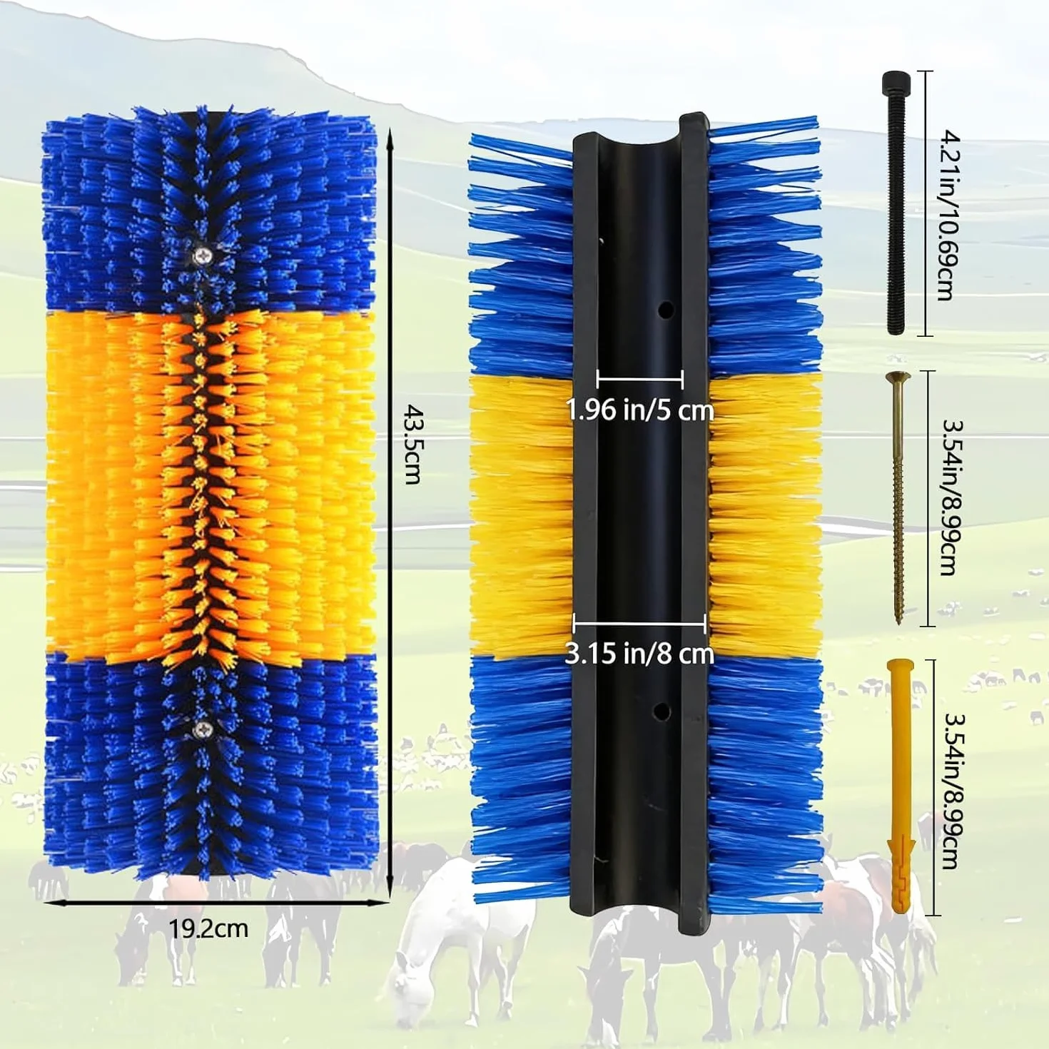 Brosses à Gratter pour Bétail, Brosses de Massage pour Mouton Cheval Vache, Tapis à Gratter en Nylon