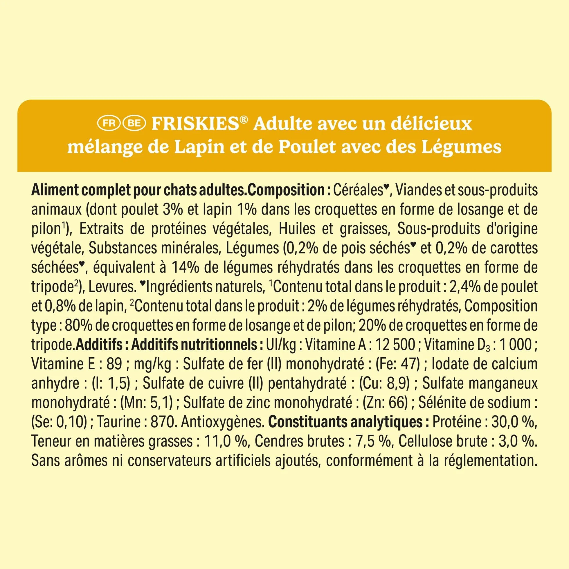 FRISKIES Croquettes pour Chat Adulte Au Lapin, au Poulet et aux Légumes 1,5 KG