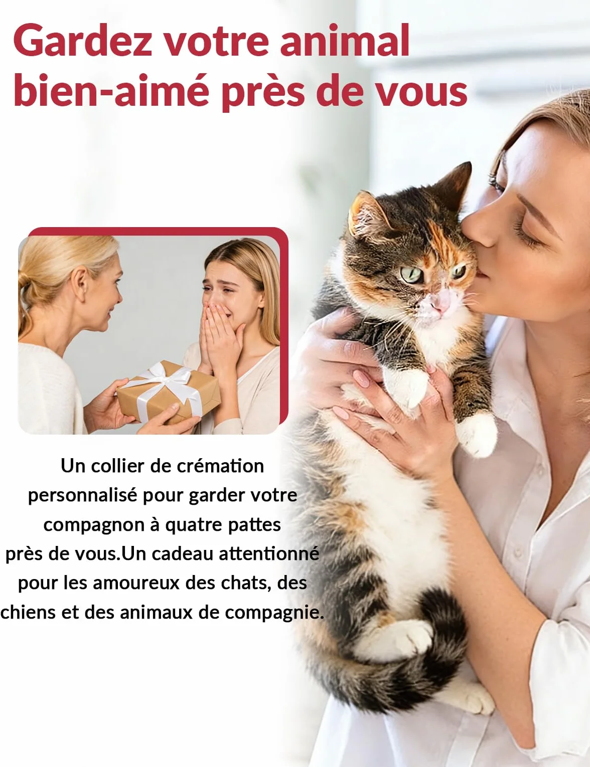 Pendentif Collier Urne Personnalisé Cendres Animal Compagnie Photo Texte Bijou Commémoratif Chien Chat Acier Inoxydable