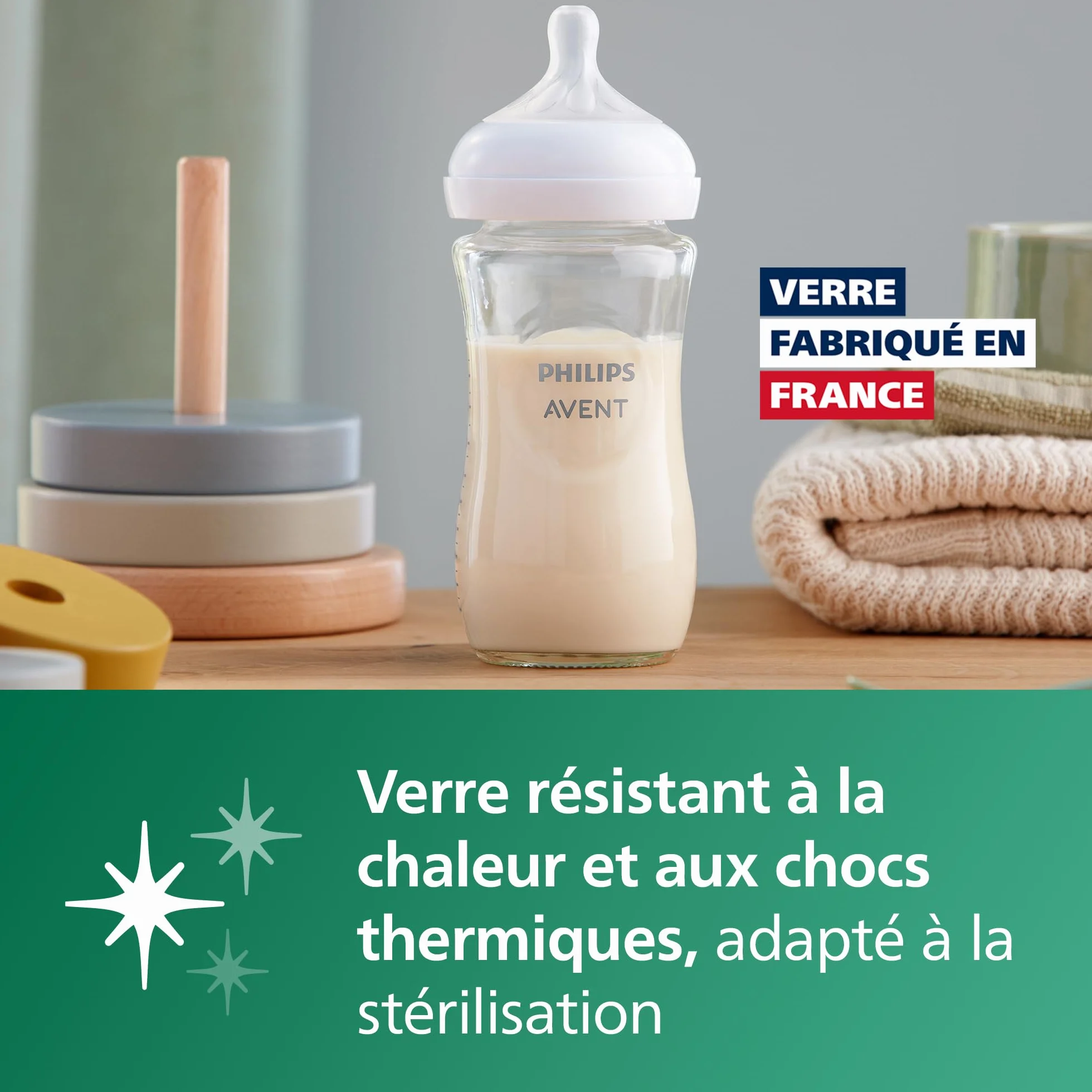 Philips Avent Natural Response Biberons en verre 240 ml lot de 2 SCY933/02