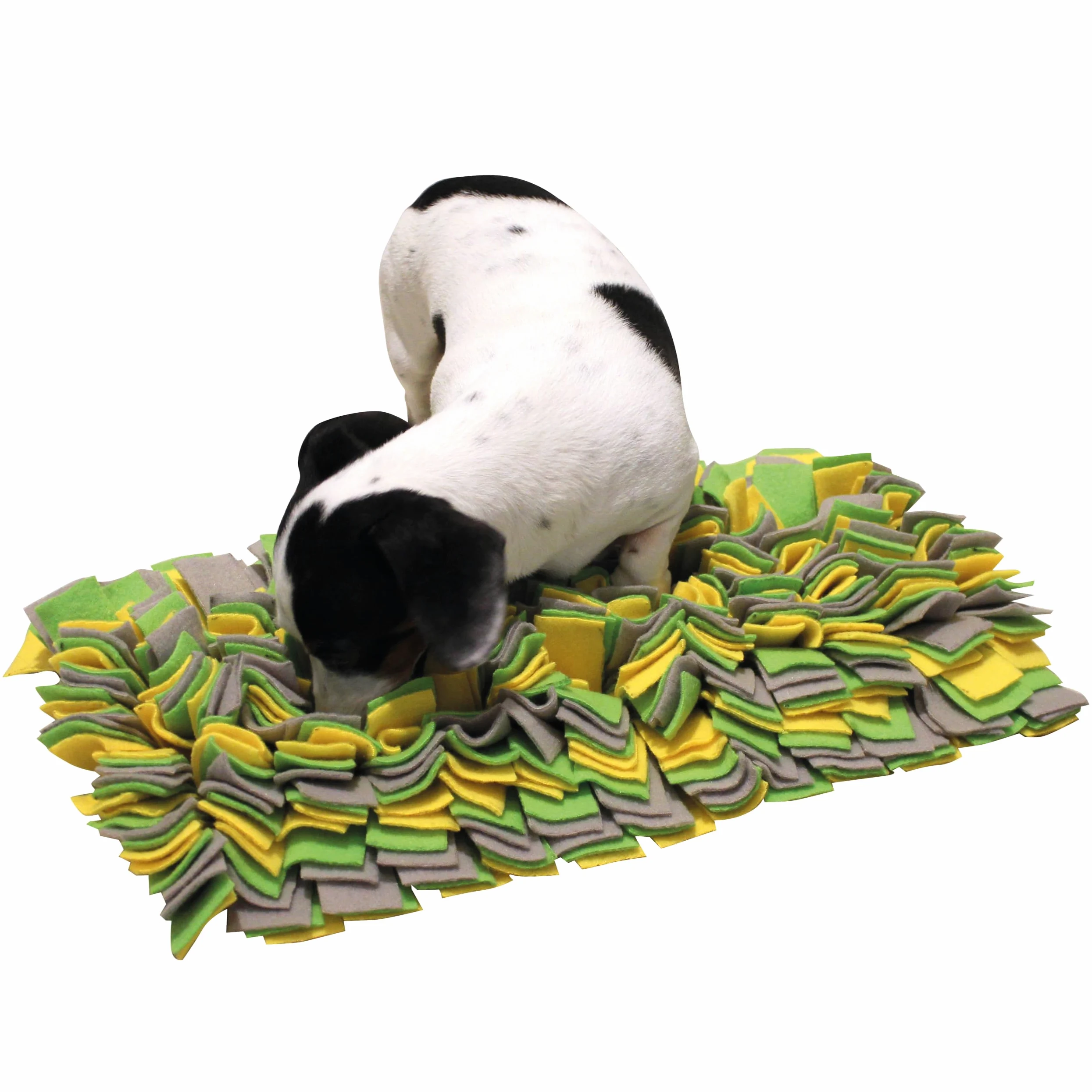 Kerbl Pet Tapis renifleur, 70x50cm, Jaune/Vert/Gris, Polyester, Jeux de Recherche et de reniflement, favorise la Concentration, pour Chiens de Toutes Races