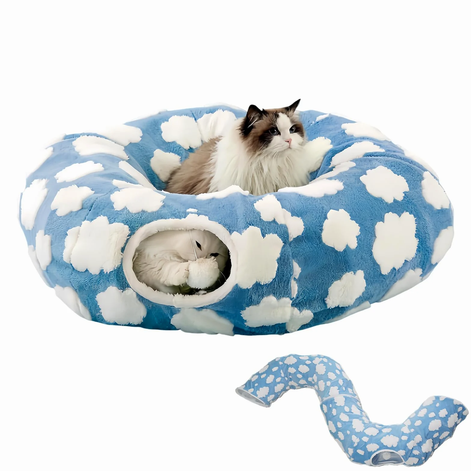 Tunnel De pour Chat Nid Lavable et Mignon | Tunnel Lit Mignon Pour Chat Pour Chaton Chiot Petit Chien Lapin Enrichissement Animaux Intérieur Chambre Salon Décoration