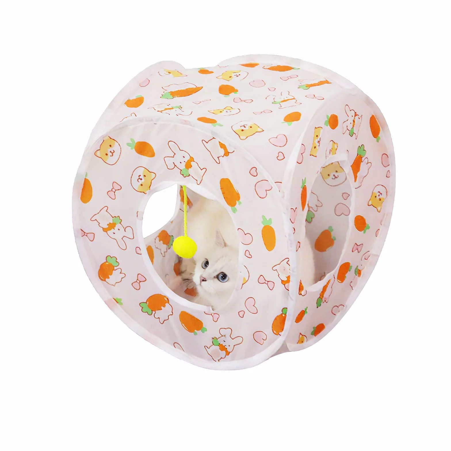 Andiker Tente pop-up pour chat 3 trous tunnel pliable carotte carrée