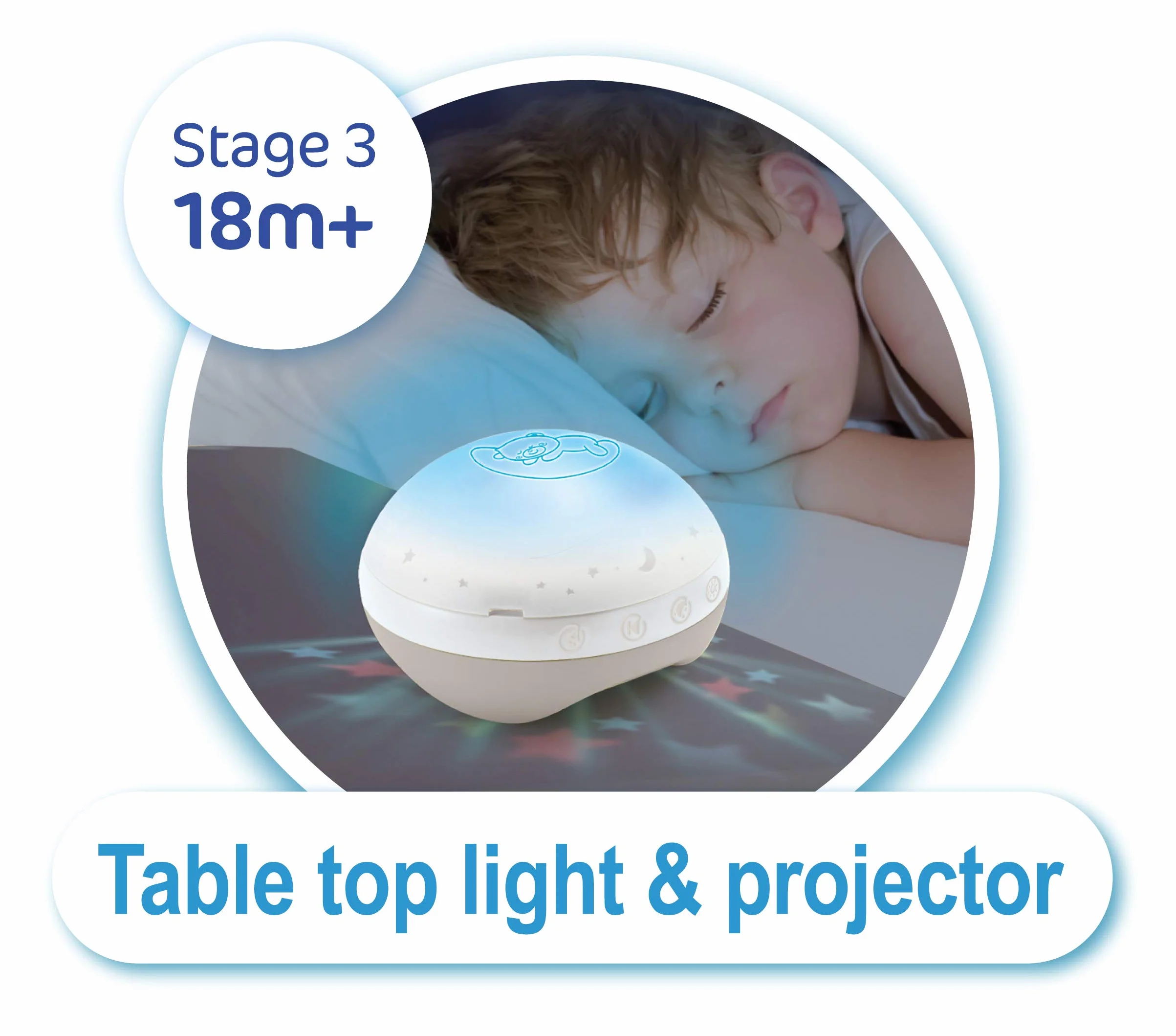 Infantino Mobile Musical 3-en-1 Projecteur Veilleuse Gris