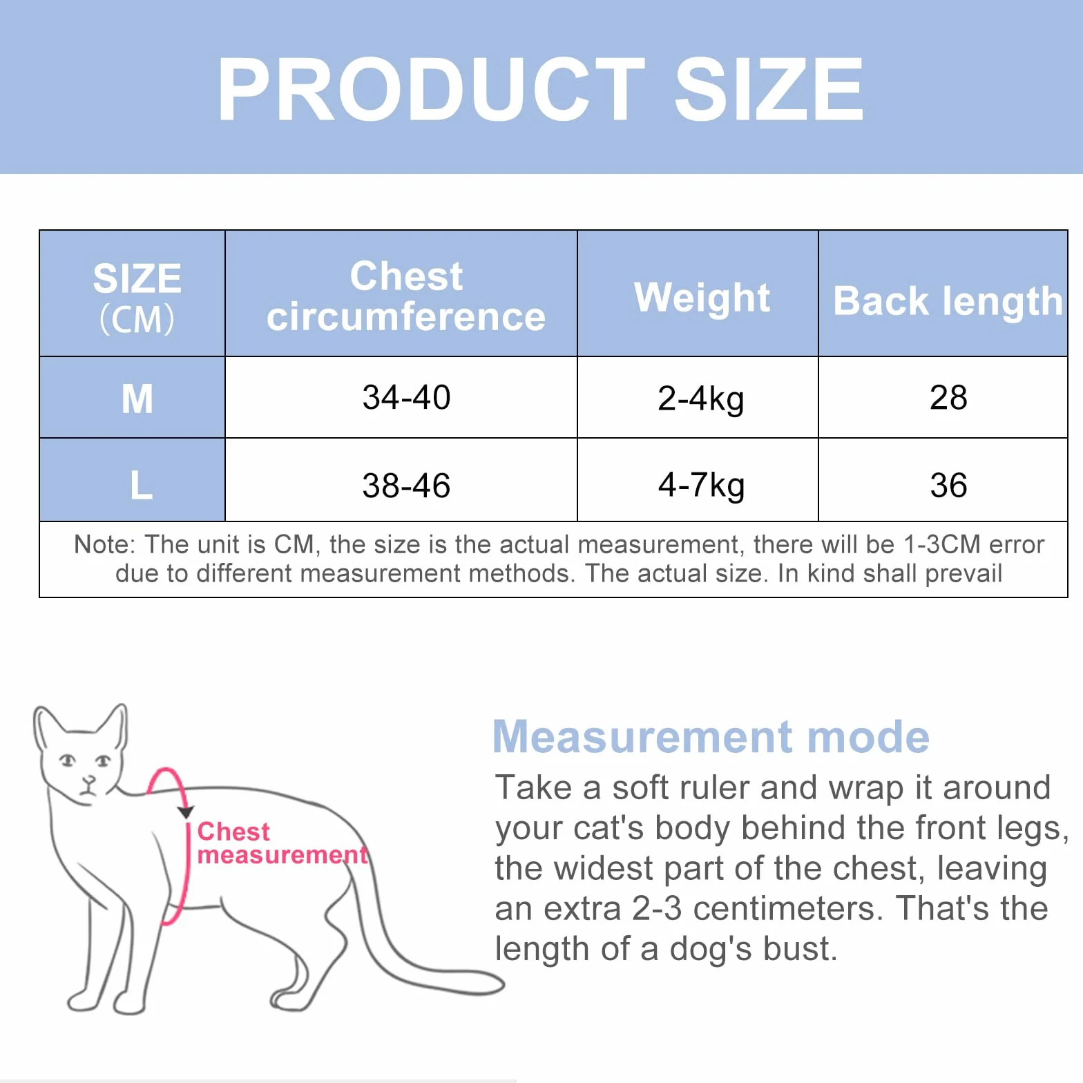 Combinaison de Récupération Anti Léchage pour Chat - Protection Plaies Abdominales (Medium, Rose)