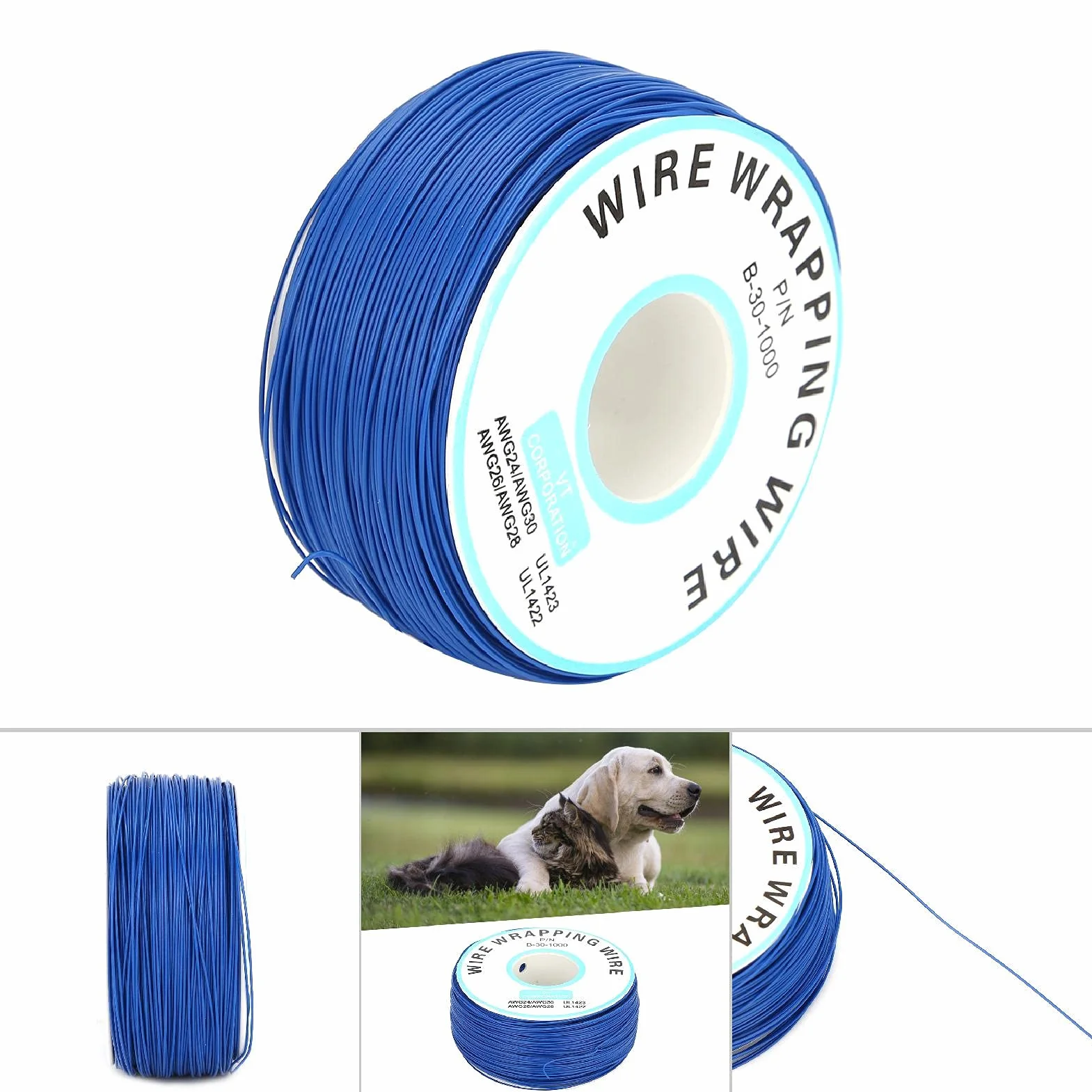 Fil de clôture électrique pour Animaux de Compagnie 300 m/984ft Chien