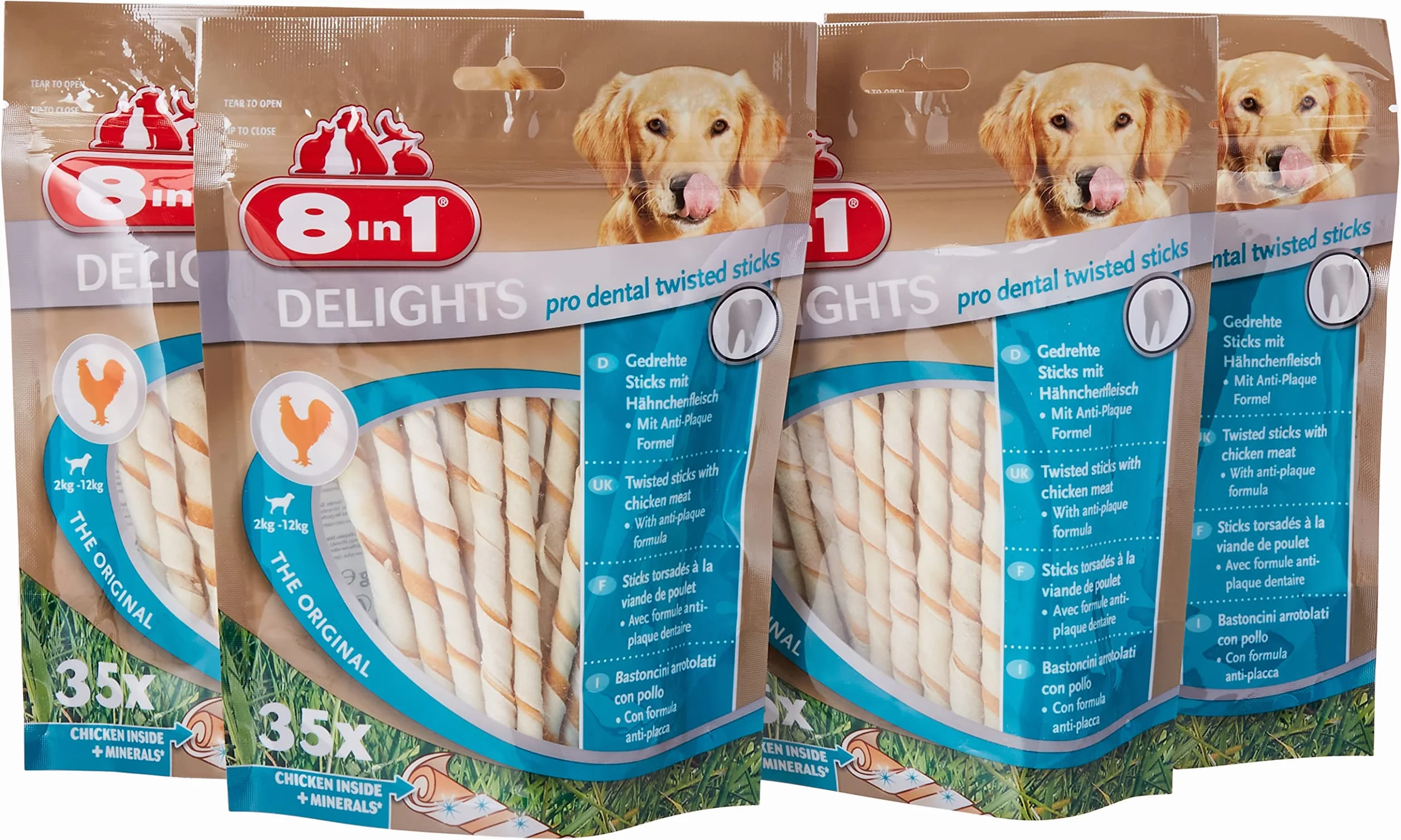 Delights Twisted Sticks Dental 8in1 Snack pour Chien 35 Pièces Set 5