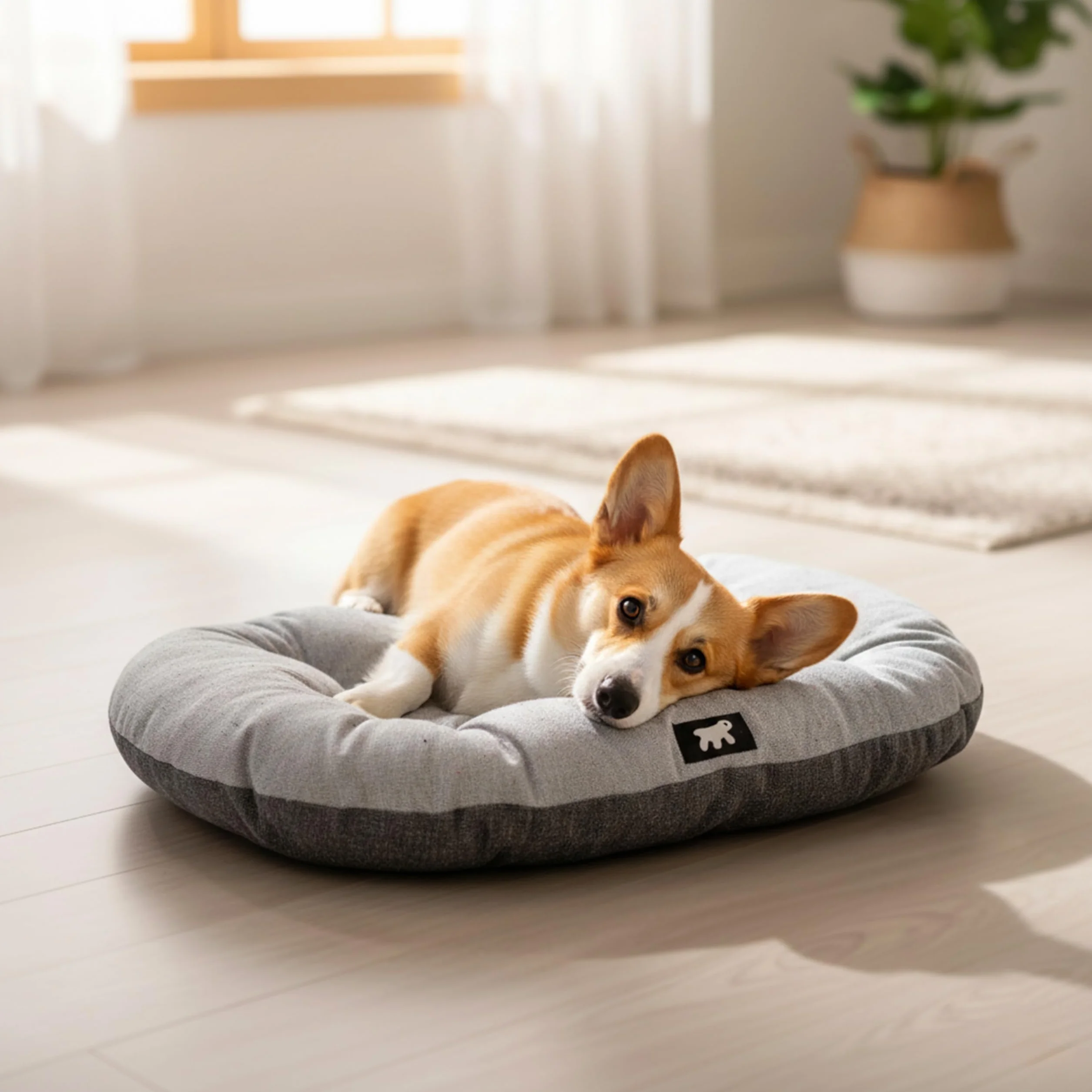Ferplast Panier Chien Lavable Tapis Coton 65x42 cm Marron