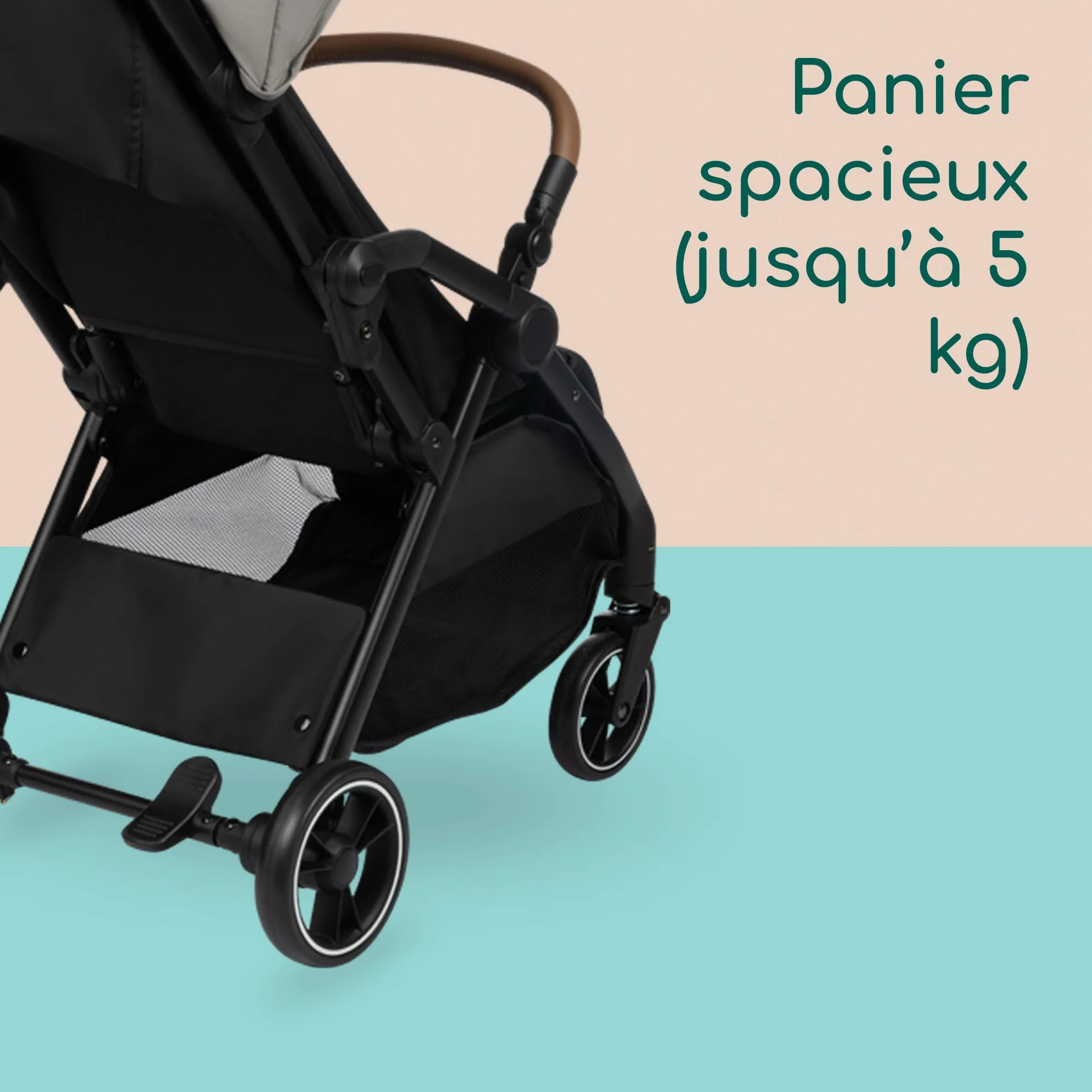 Bebeconfort Sunlite poussette canne compacte 0-4 ans 22 kg légère 7,2 kg 3 positions inclinaison inclinable d'une main grand panier Tinted Grey