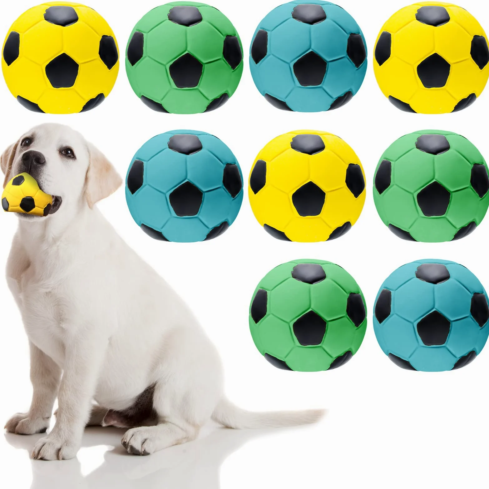 Lot de 9 balles couinantes en latex pour chien de taille moyenne et petite taille