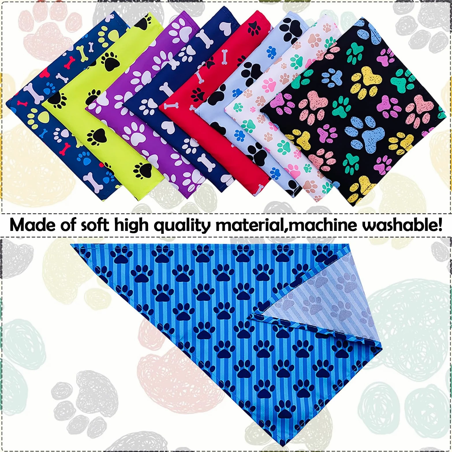 Lot de 30 bandanas réglables en vrac pour chiens de taille moyenne et très grande - Pour fête d'anniversaire, mariage, vacances, bavoirs triangulaires pour animaux domestiques - Accessoires