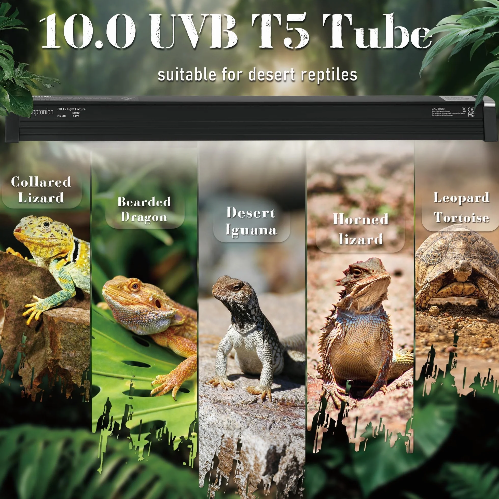 Lampe UVB pour reptile T5 12,5" 10.0 8 W NEPTONION haute puissance terrarium