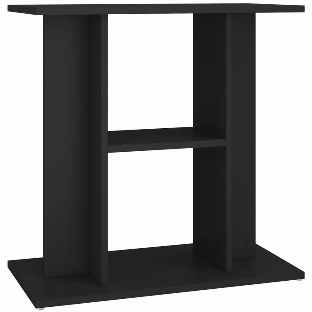 vidaXL Support pour Aquarium, Armoire 3 Niveaux, Meuble de Base avec Rangement, Noir Bois d'Ingénierie