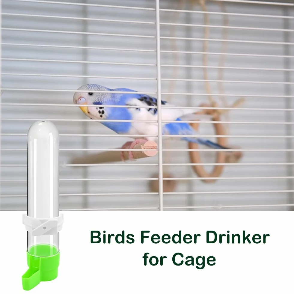Lot de 3 distributeurs automatiques de nourriture pour oiseaux, 120 ml, transparent, pour perruches et perroquets
