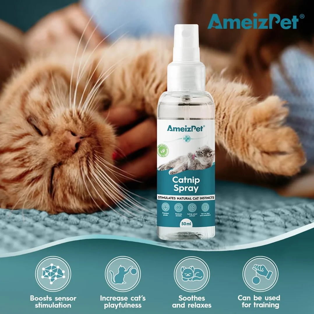 AmeizPet Spray d'herbe à Chat pour Chats 50 ML