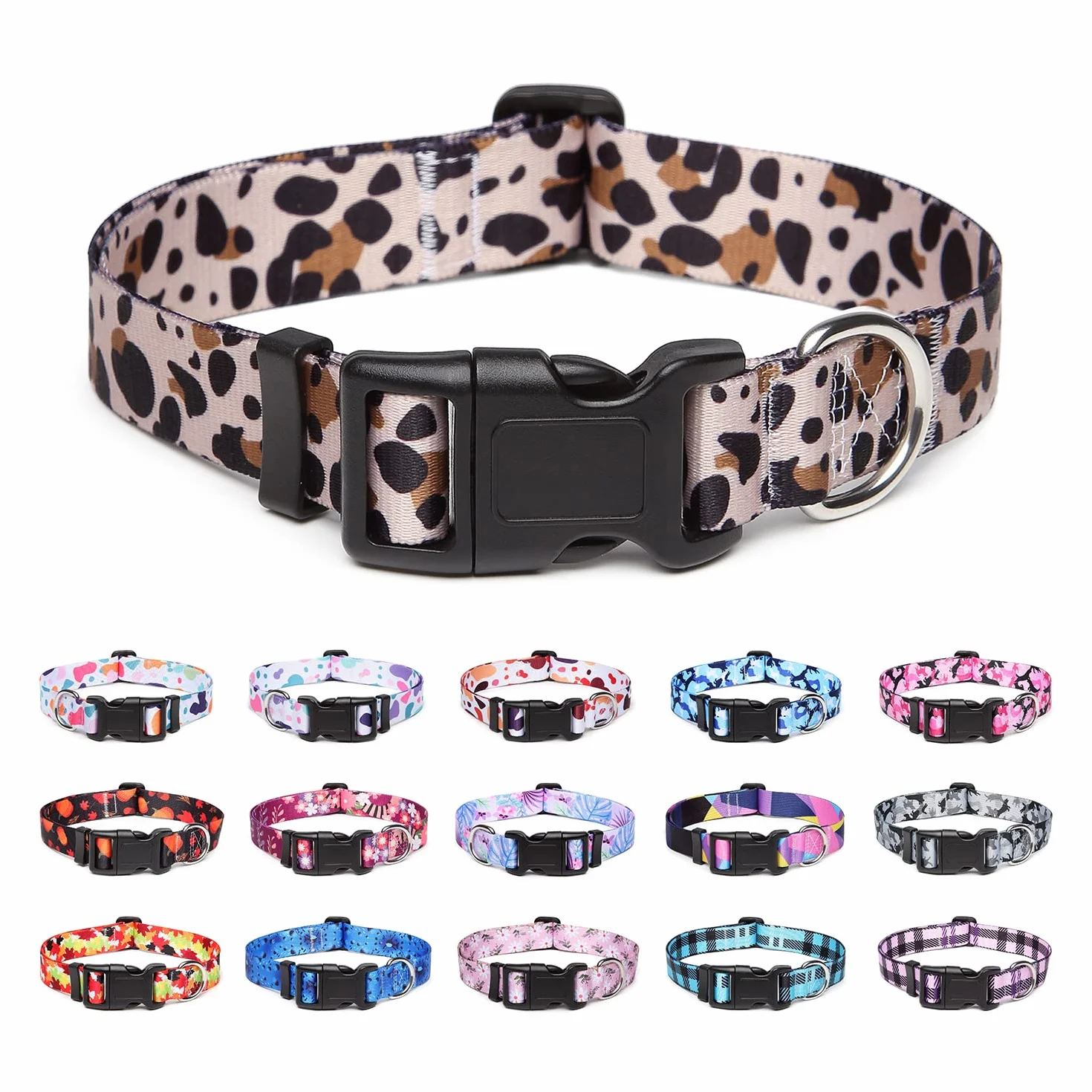 Collier pour Chien Motif Tendance Nylon Réglable Léopard M