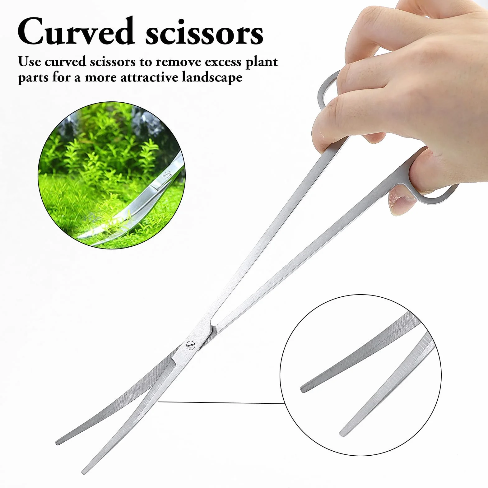 Aquarium Aquascaping Kit 4 Pièces Acier Inoxydable Pincettes Ciseaux Spatule Sac Rangement